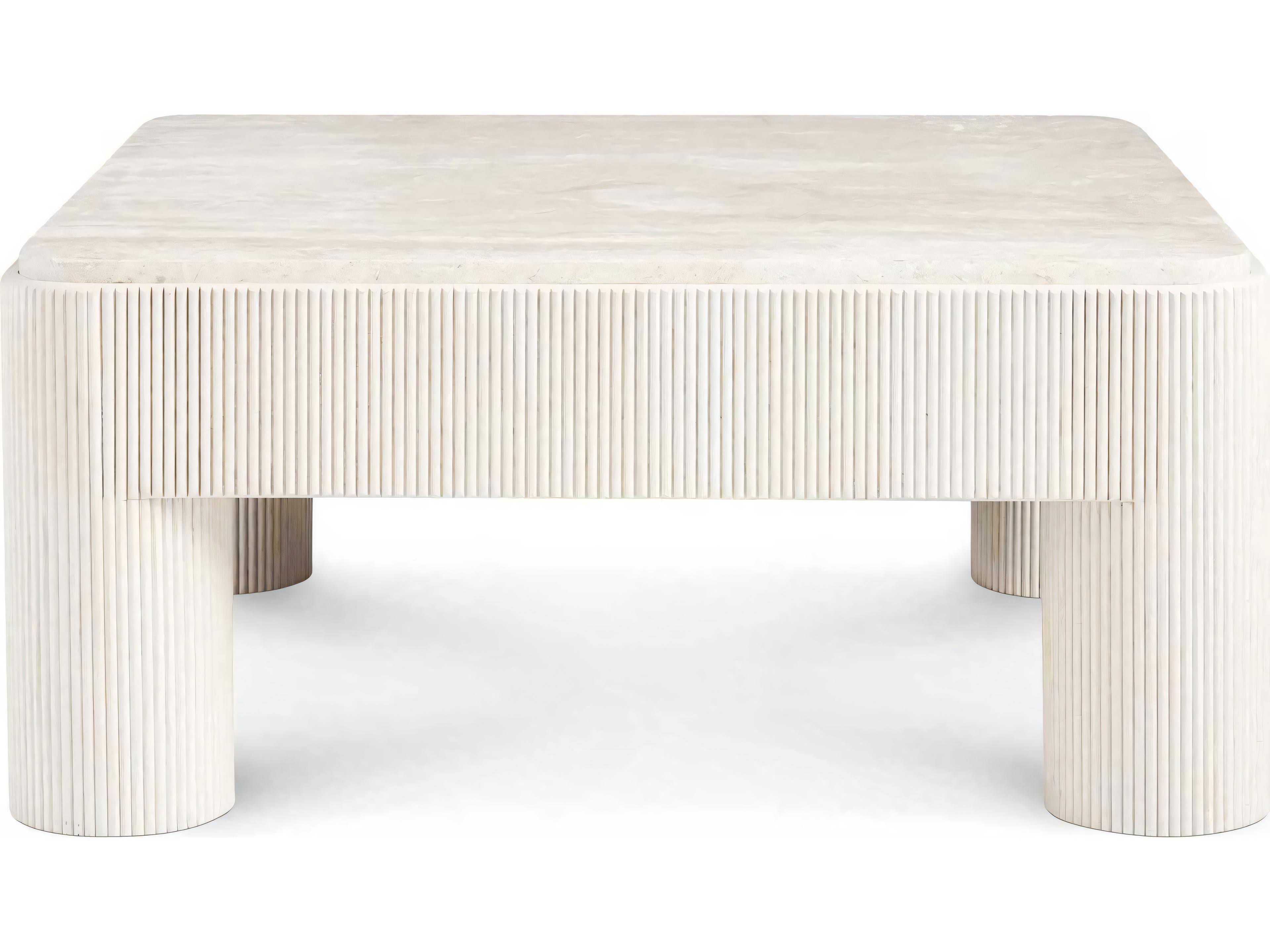 Hickory White Revival Square Wood Everly Cocktail Table