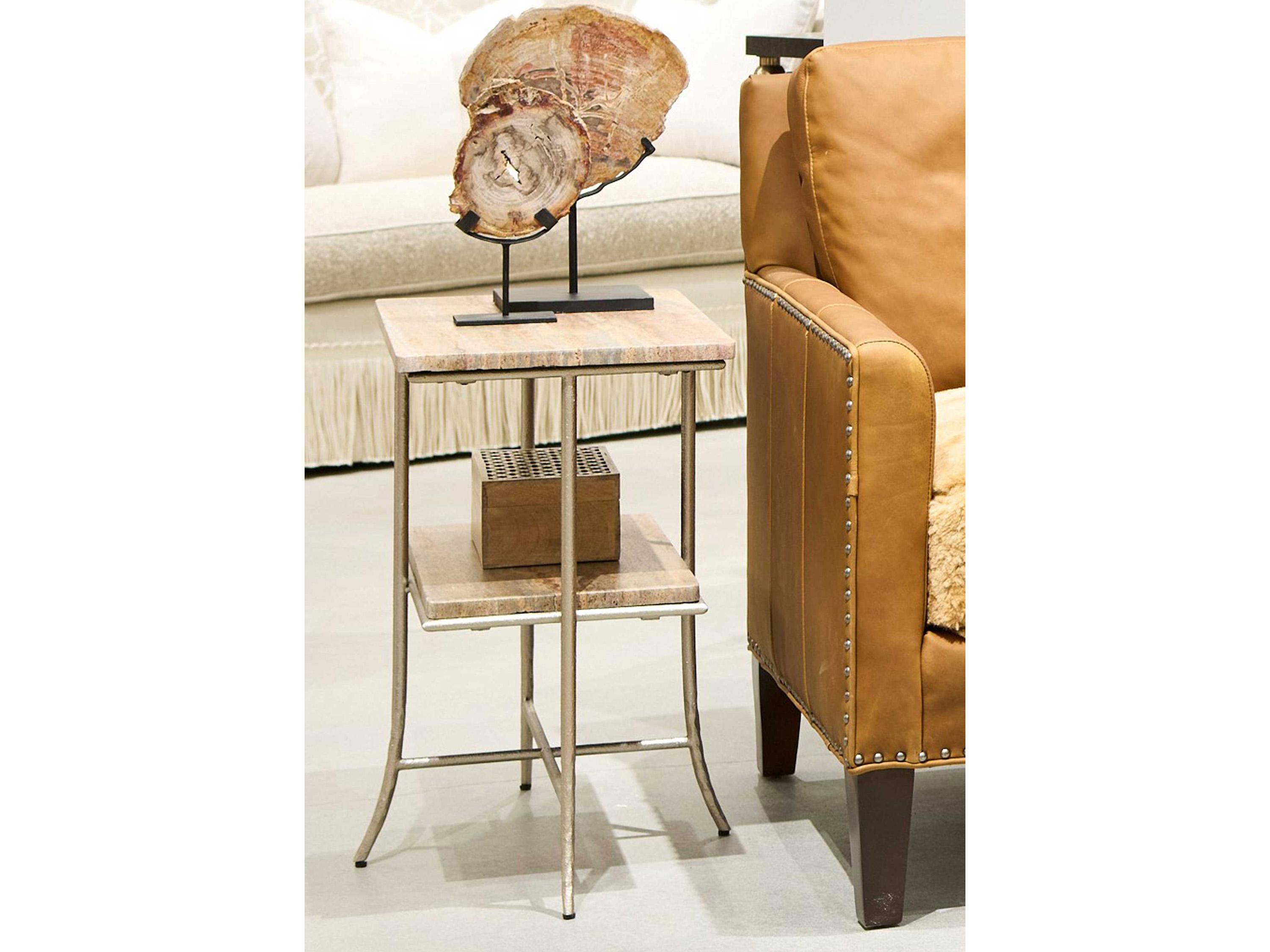 Hickory White Revival Rectangular Stone West End Table