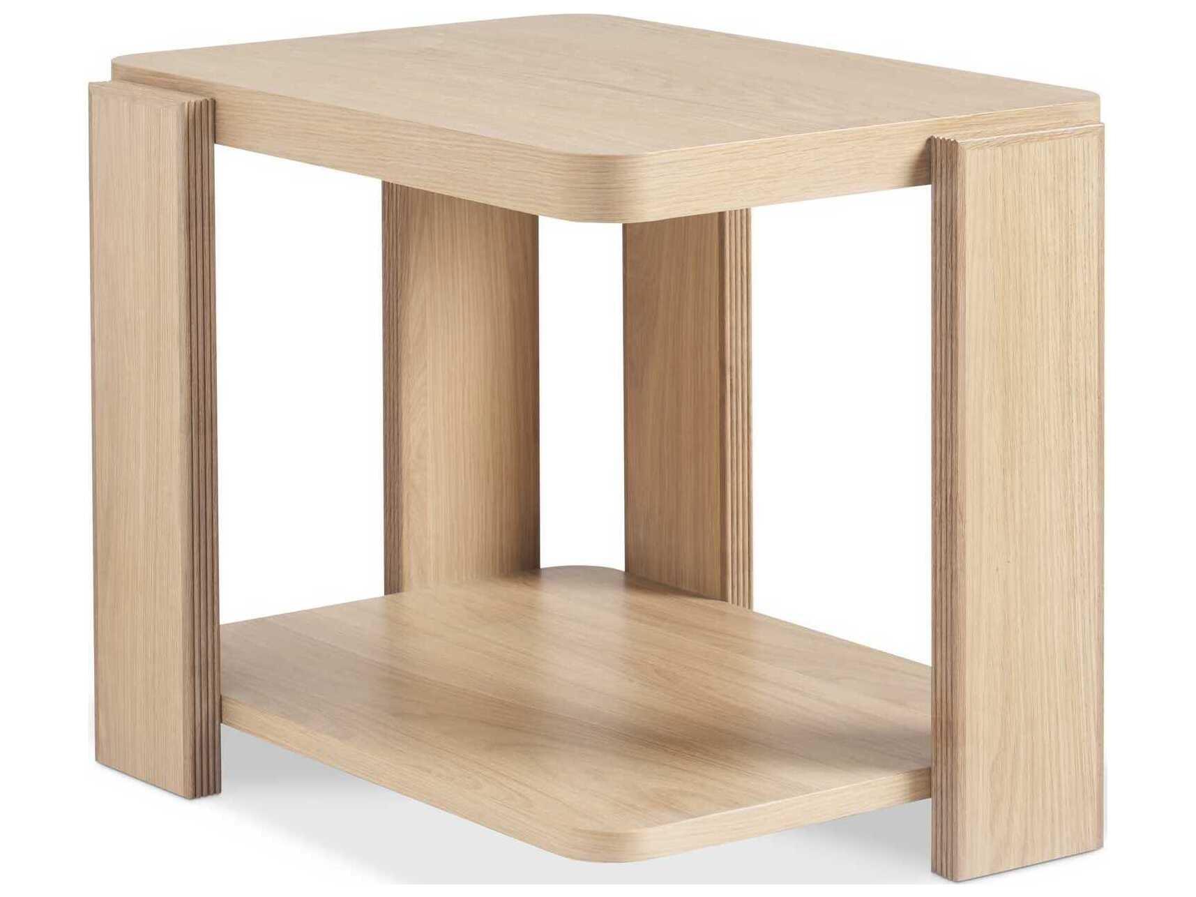 Hickory White Revival Rectangular Wood Light Oak End Table