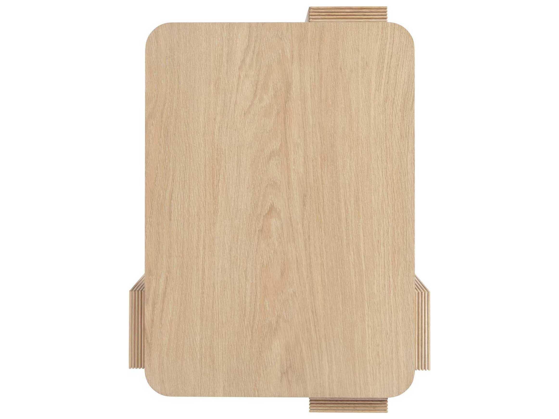 Hickory White Revival Rectangular Wood Light Oak End Table