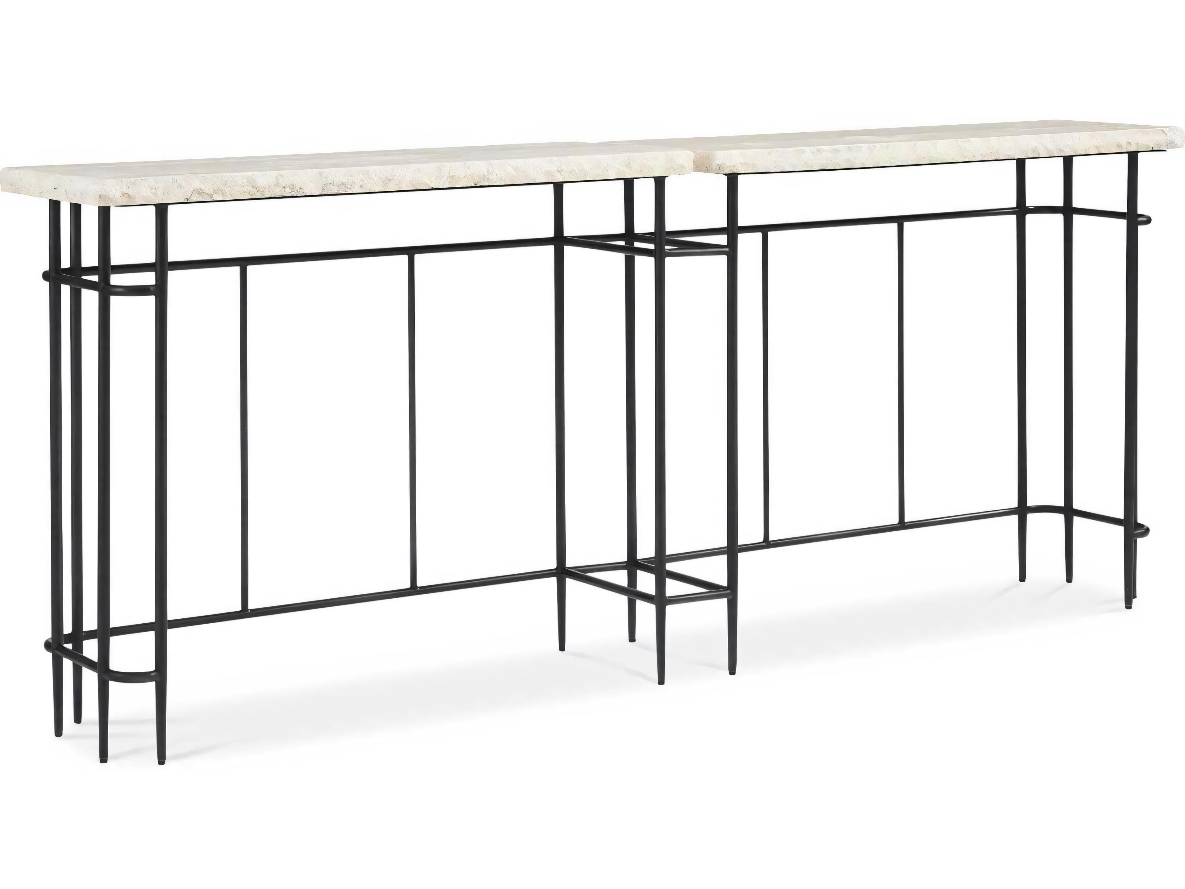 Hickory White Revival Rectangular Stone Ryder Console Table