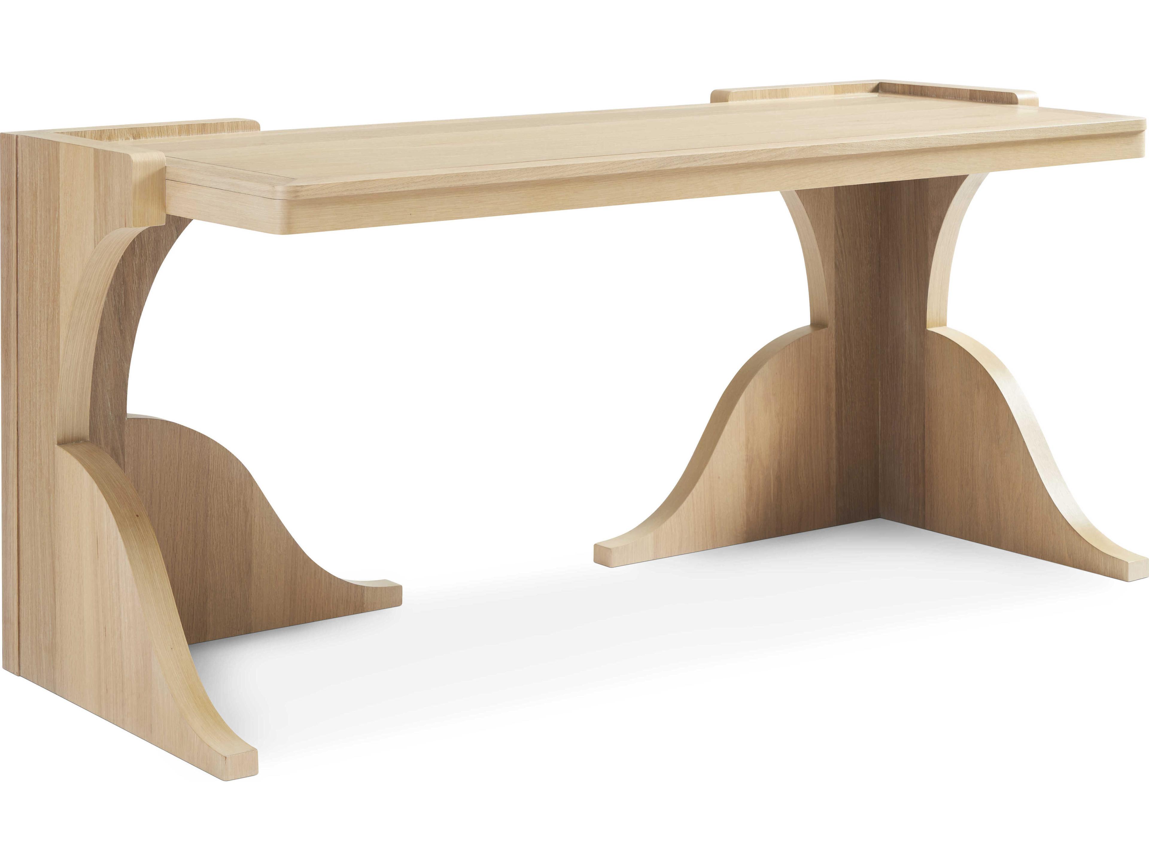 Hickory White Revival Light Oak Brown Wood Writing Desk