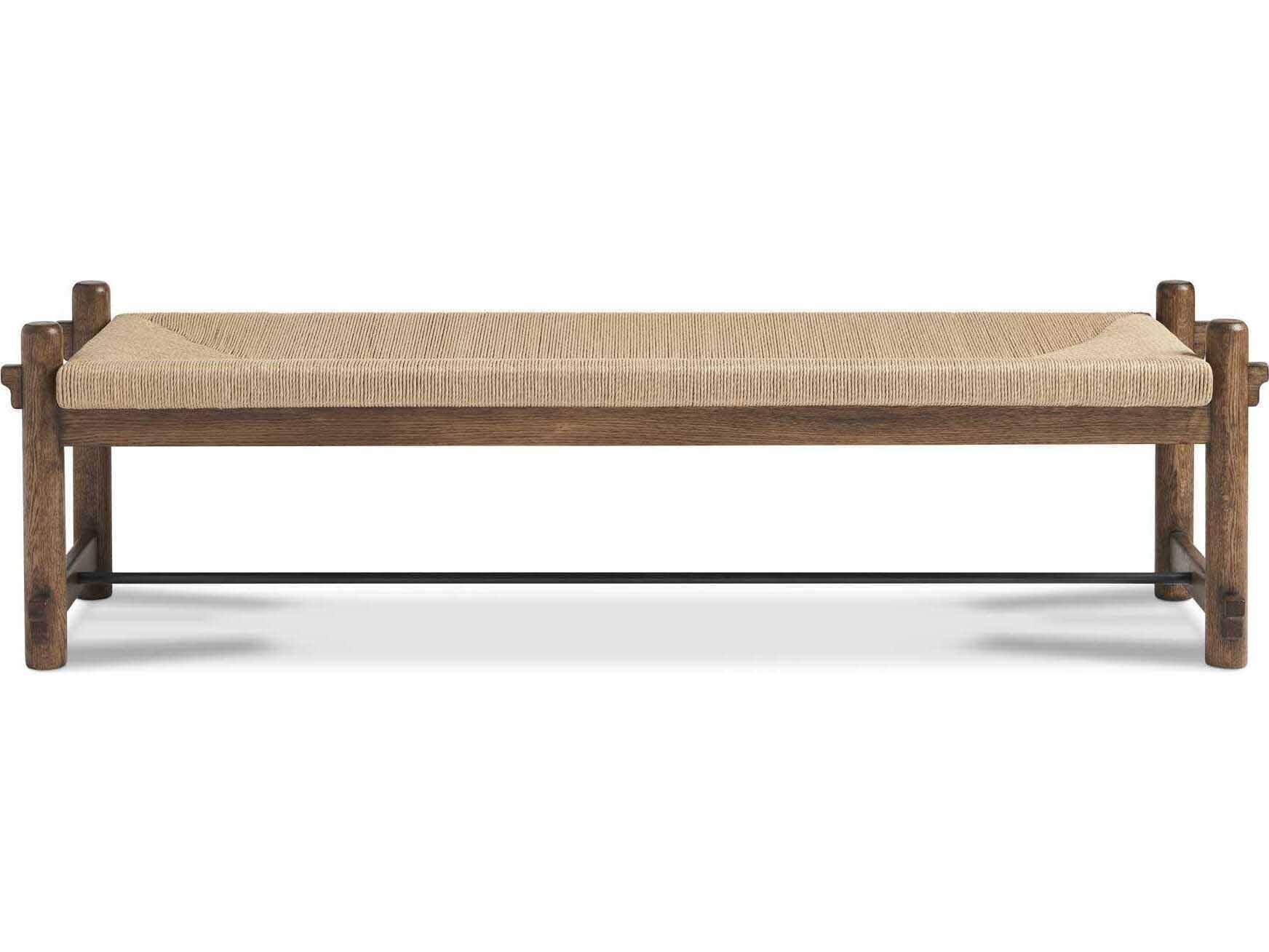 Hickory White Revival Oak Brown Accent Bench