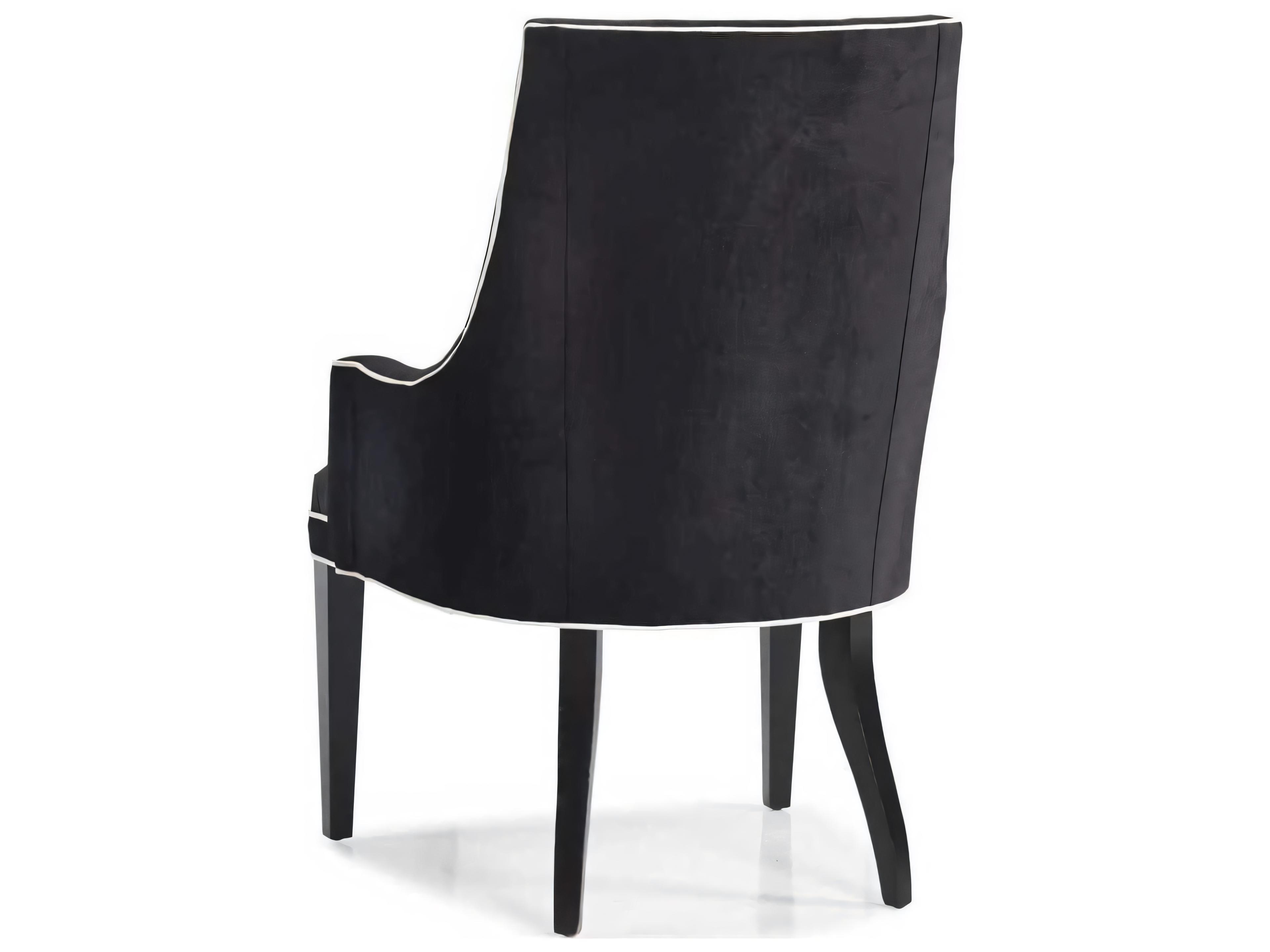 Hickory White Custom Elements Upholstery Black Upholstered Arm Dining Chair