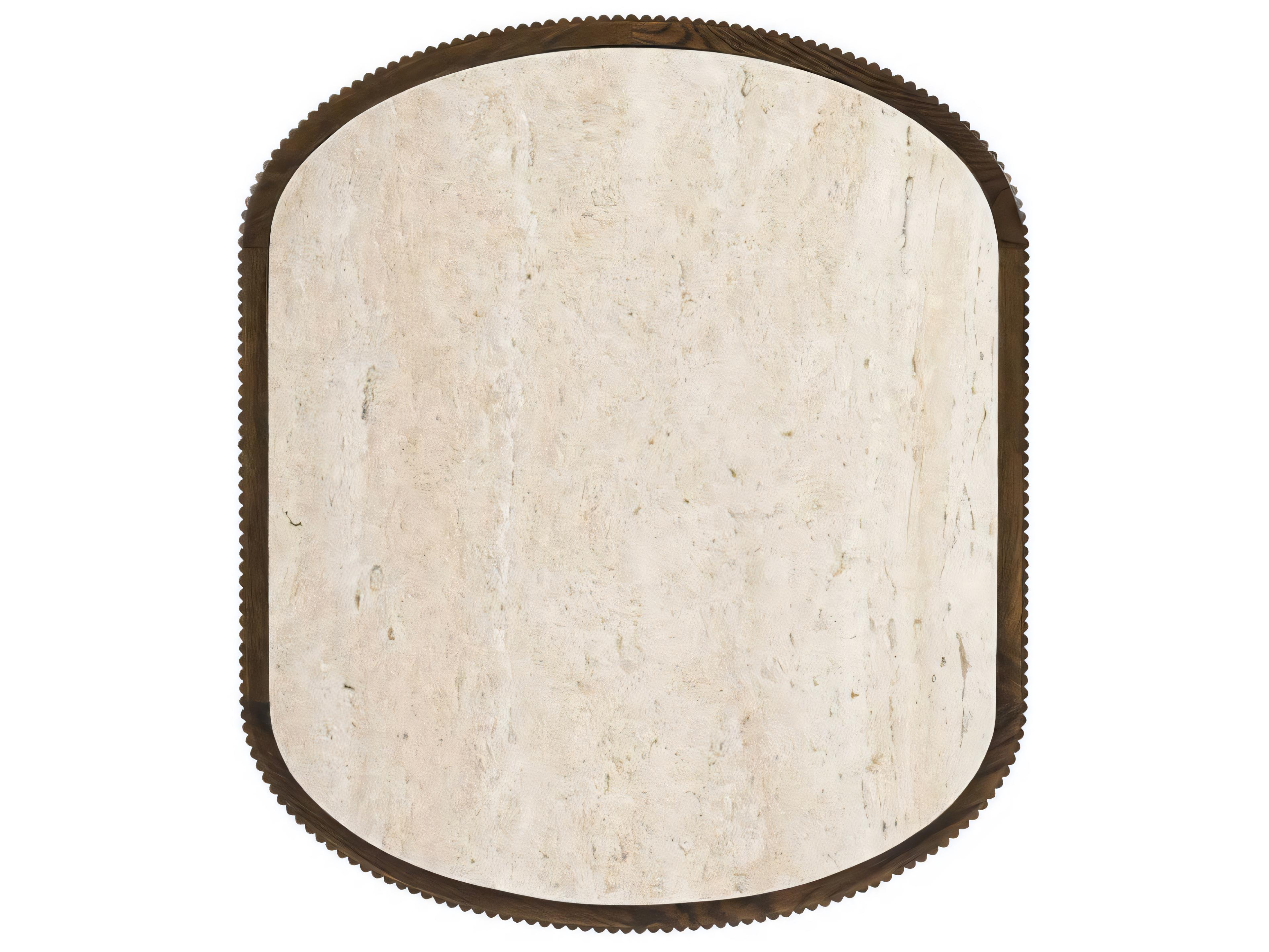 Hickory White Revival Oval Stone Vintage Grey End Table