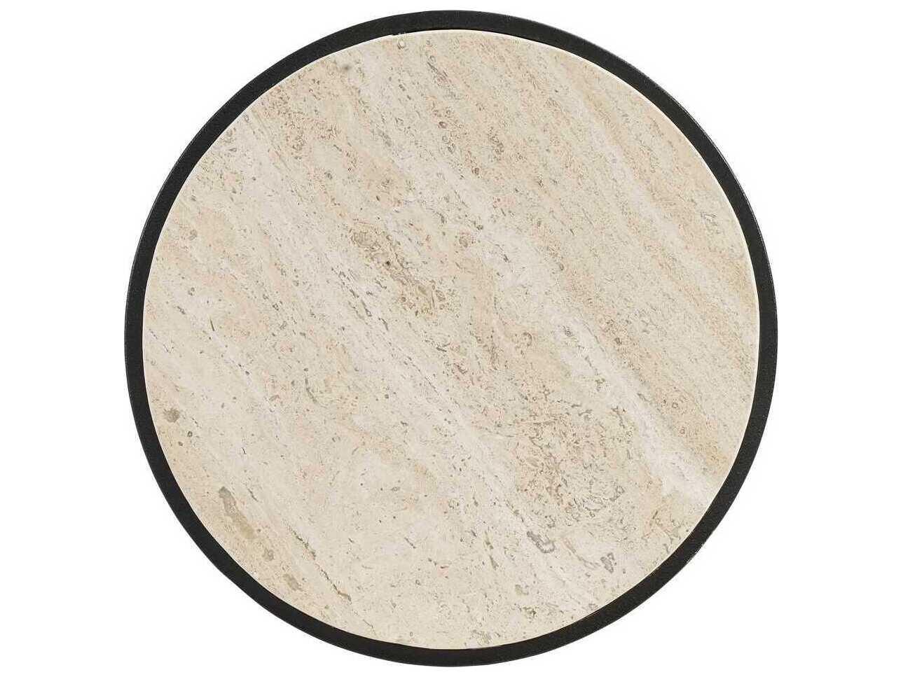 Hickory White Revival Round Stone End Table