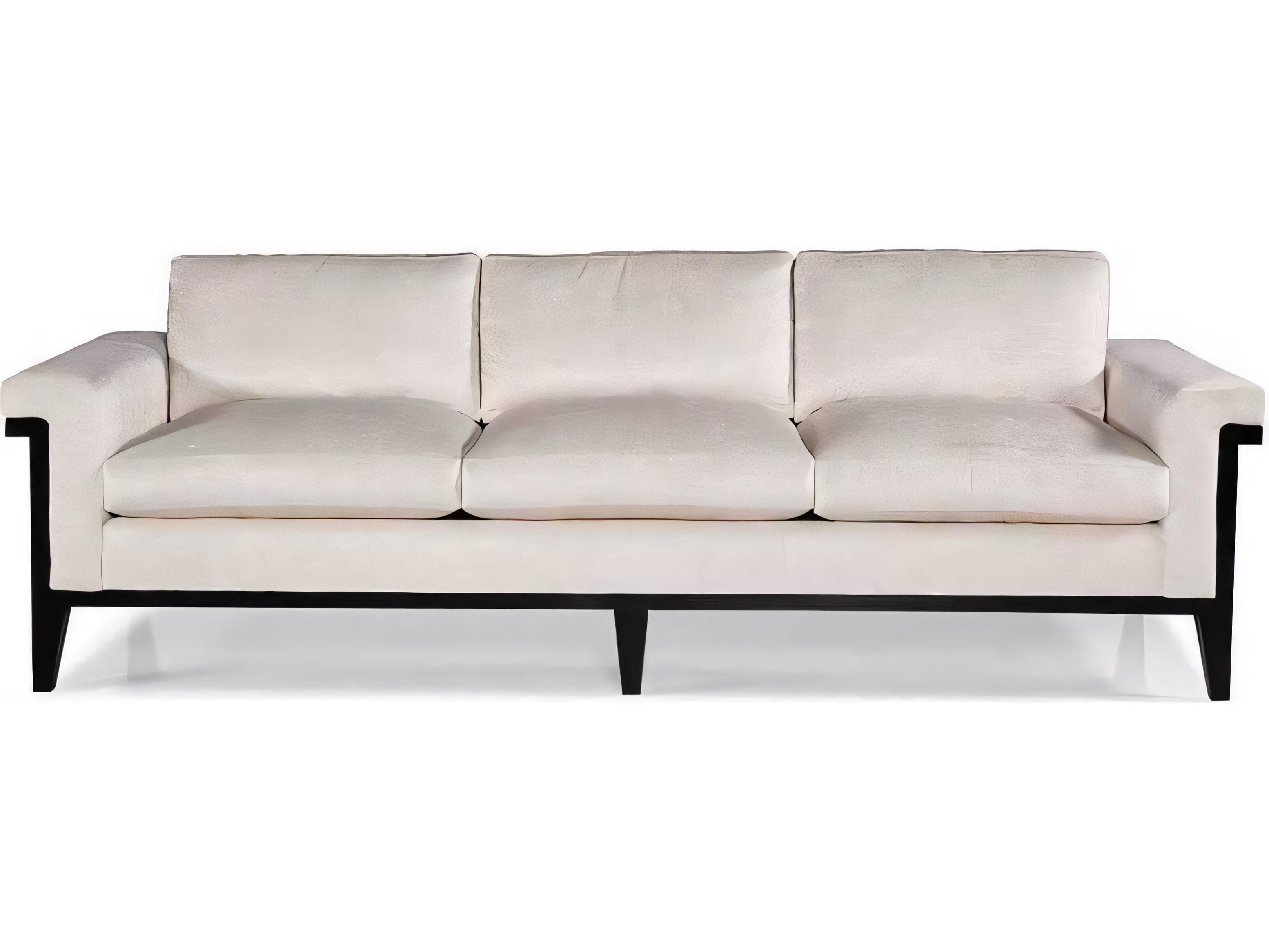 Hickory White Eva Black Tie Lacquer Upholstered Sofa