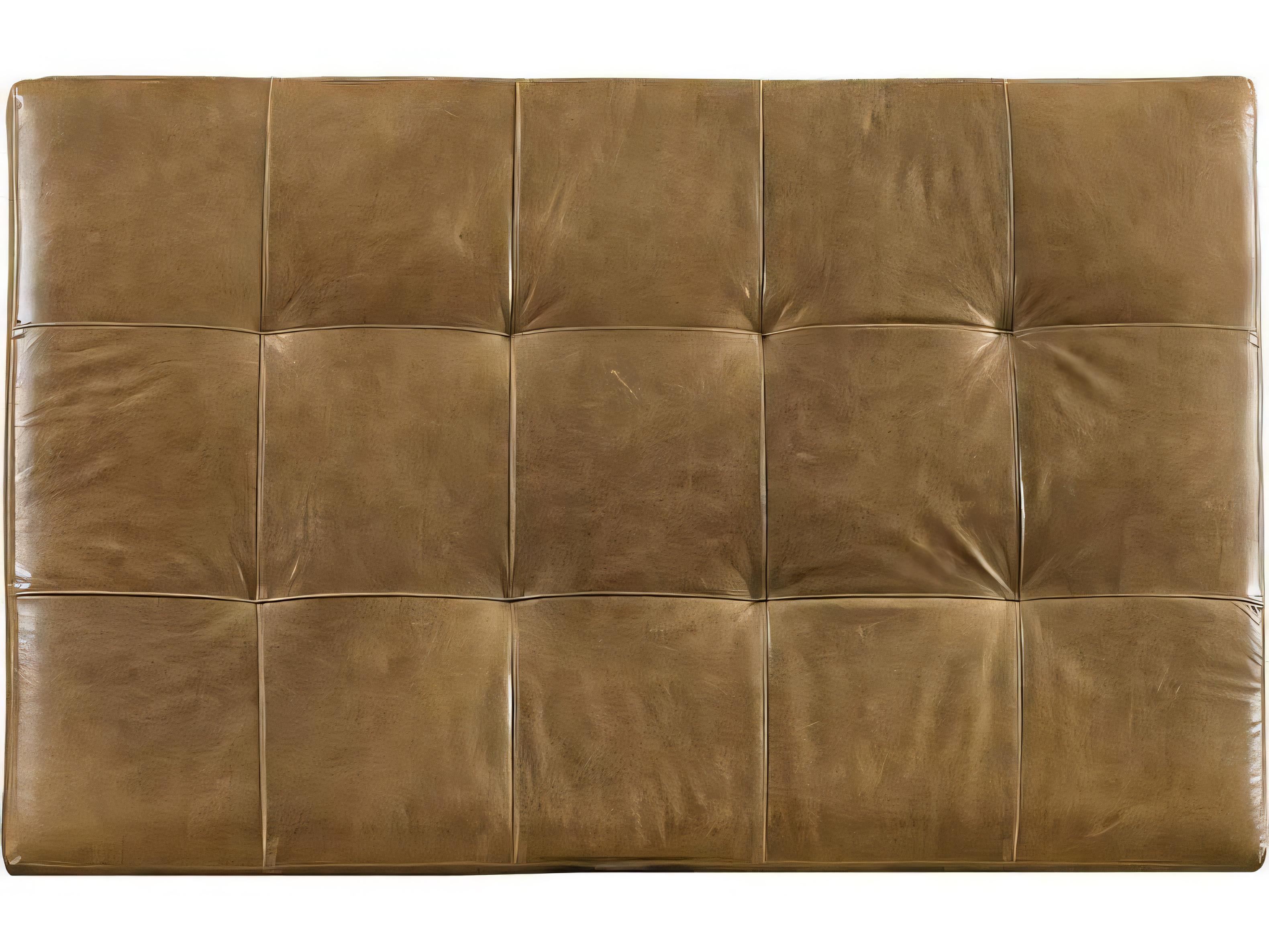 Hickory White Patron Driftwood Brown Leather Cocktail Ottoman