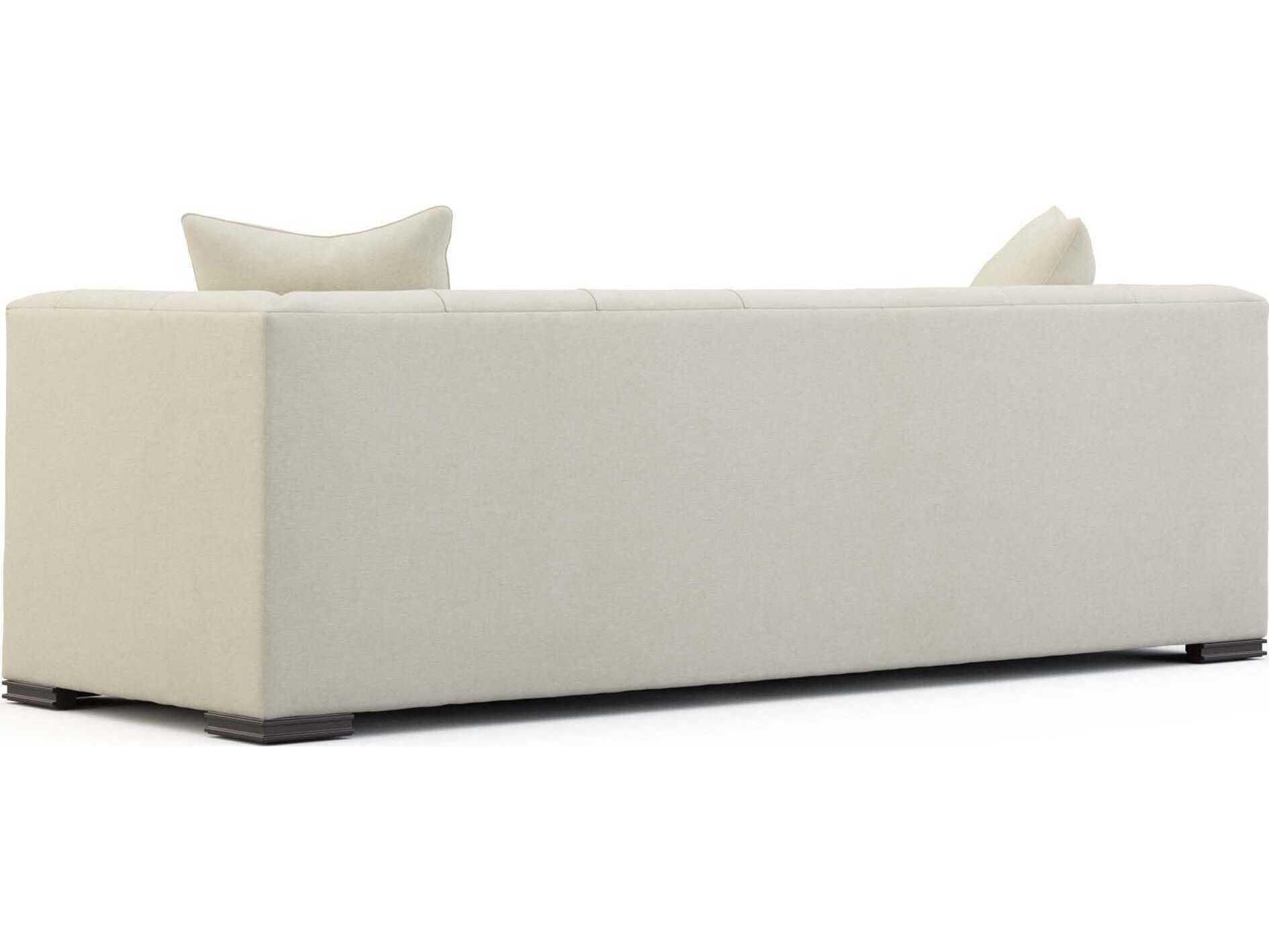 Hickory White Custom Elements Upholstery Walnut Brown Leather Sofa