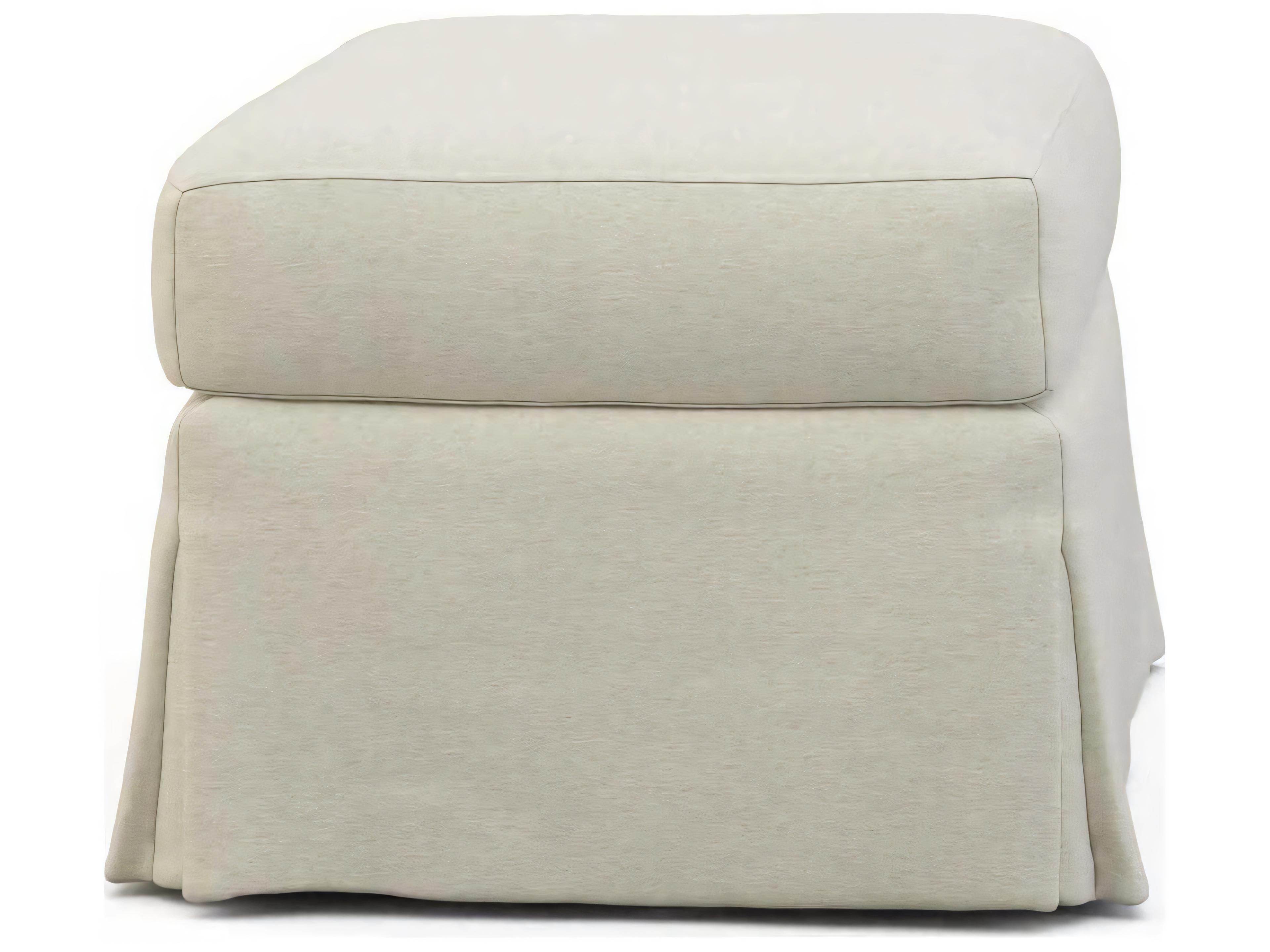 Hickory White Custom Elements Upholstery Cream Upholstered Jules Ottoman