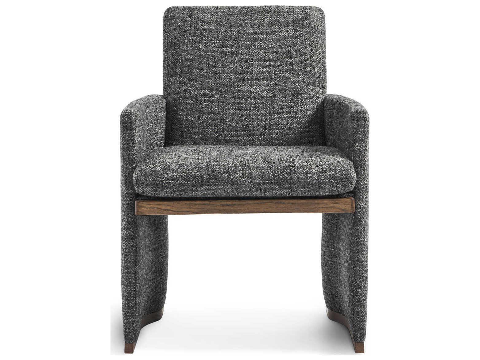 Hickory White Revival 81 Gray Upholstered Tally Arm Dining Chair