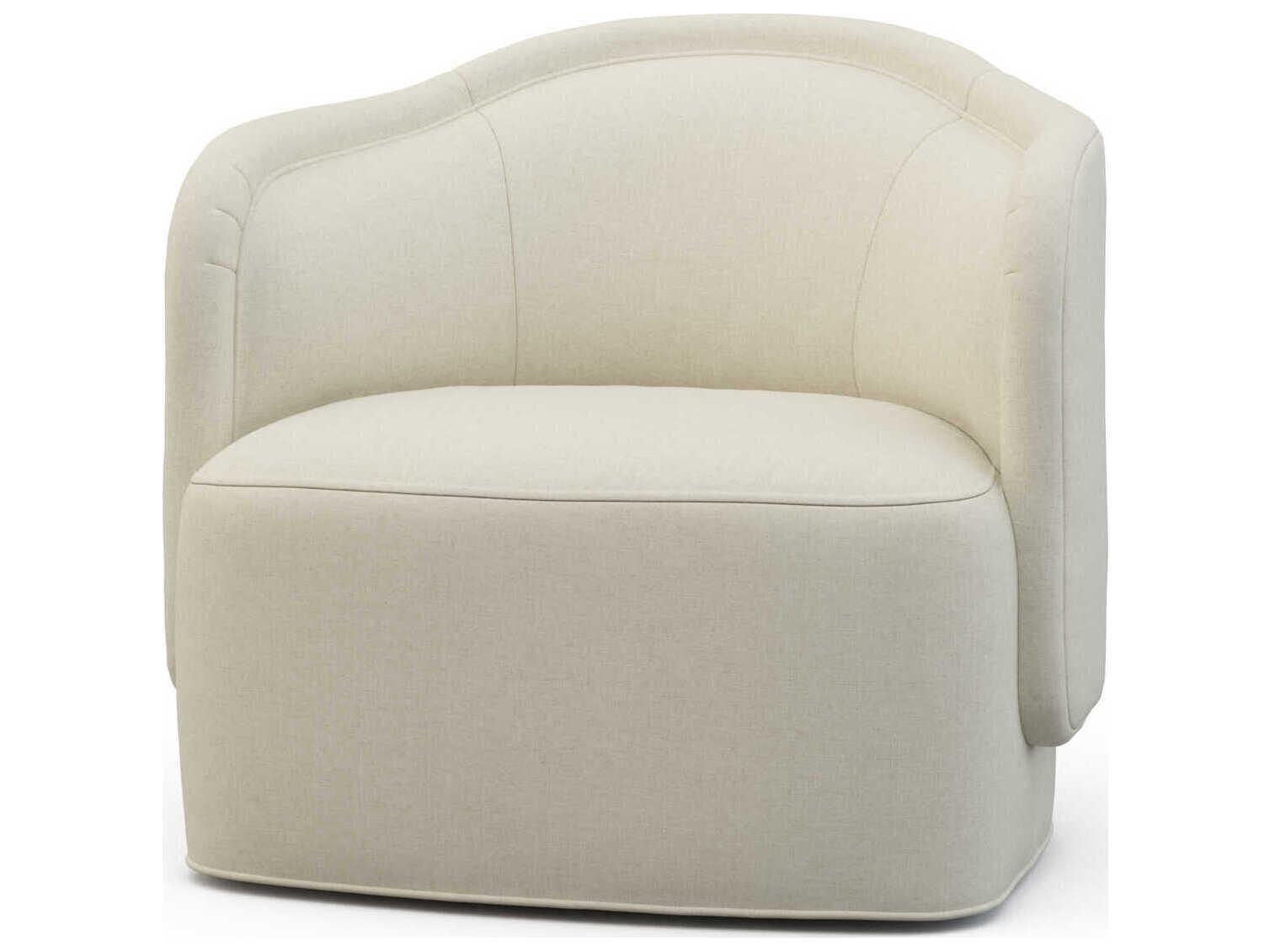 Hickory White Custom Elements Upholstery Swivel Cream Fabric Ruger Accent Chair