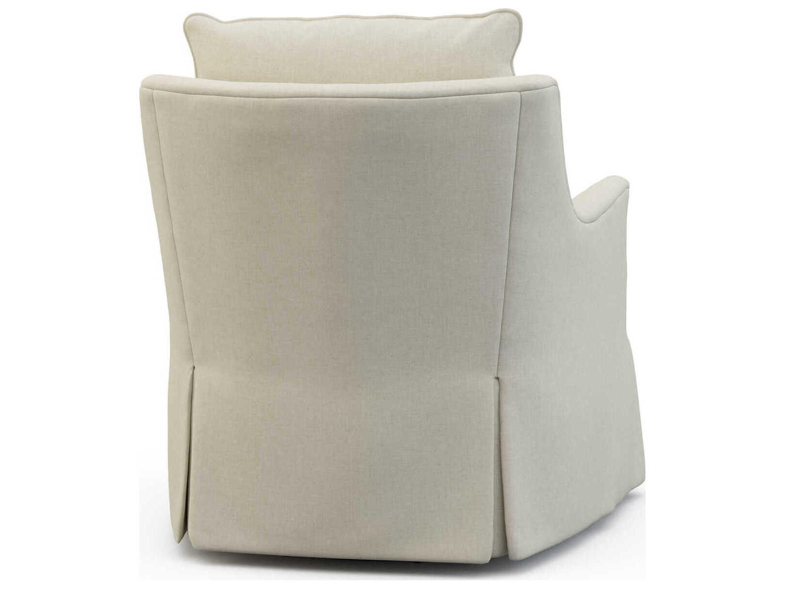 Hickory White Custom Elements Upholstery Swivel Cream Fabric Lottie Accent Chair