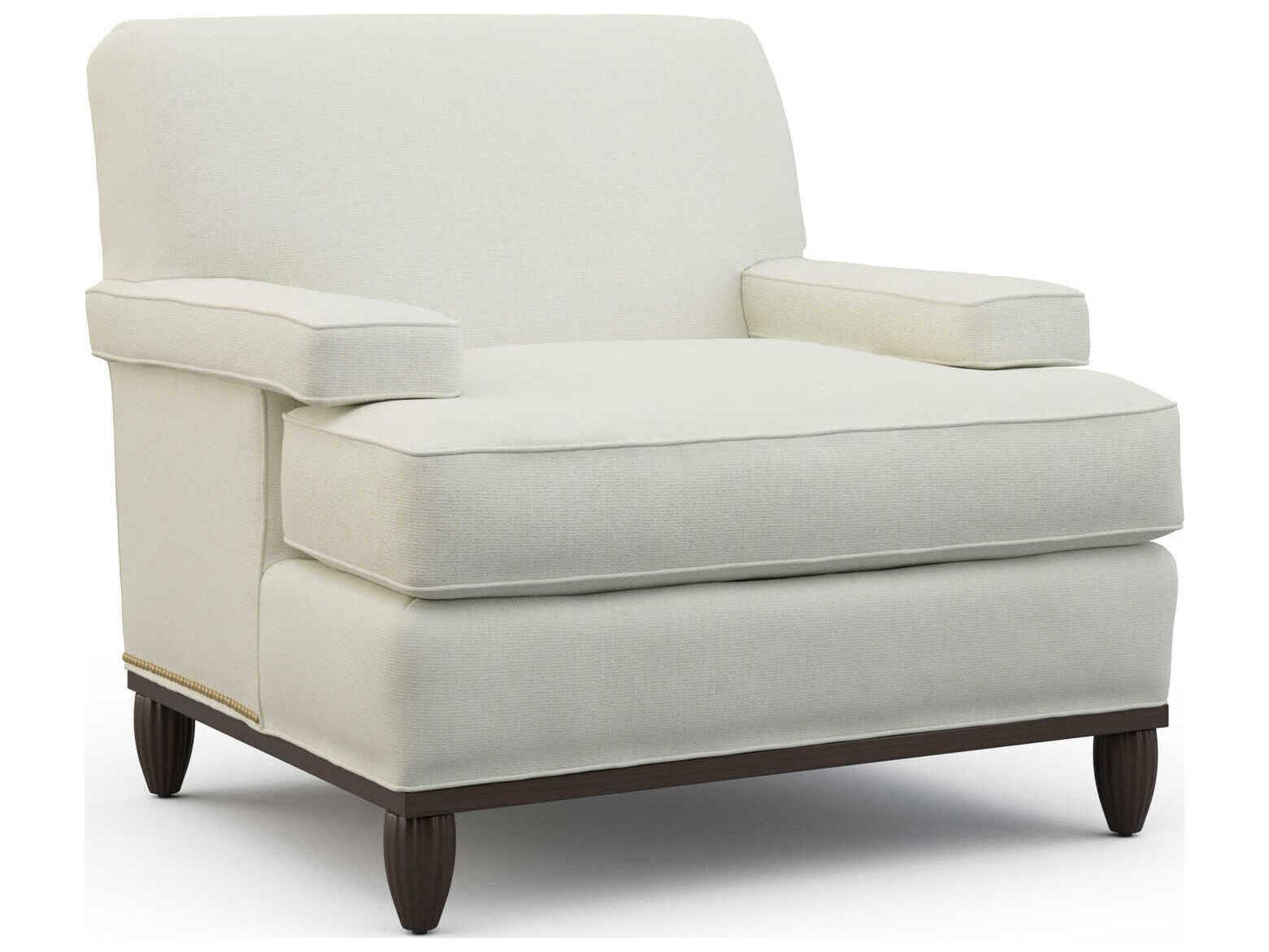 Hickory White Custom Elements Upholstery Cream Fabric Editors Accent Chair