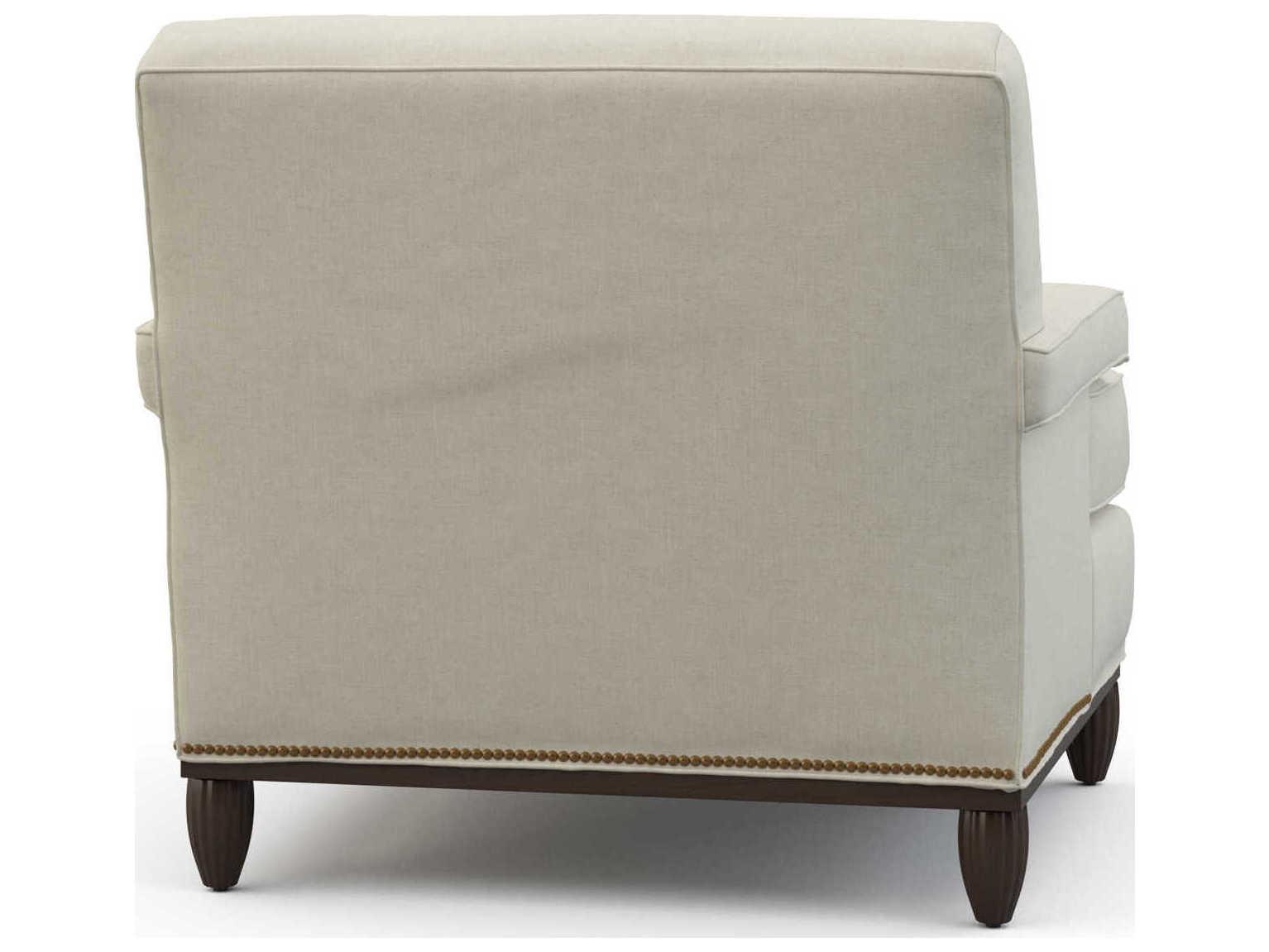 Hickory White Custom Elements Upholstery Cream Fabric Editors Accent Chair