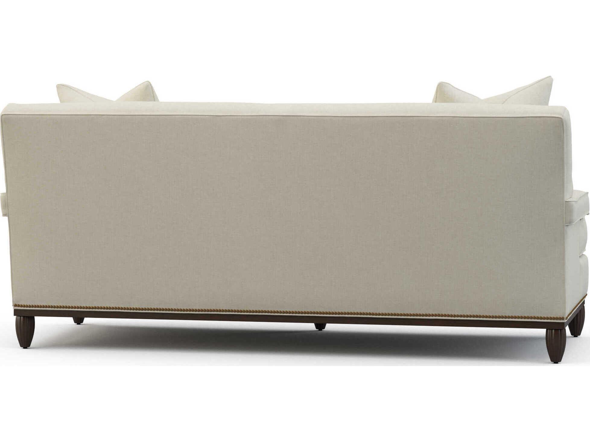 Hickory White Custom Elements Upholstery Antique Walnut Cream Upholstered Sofa