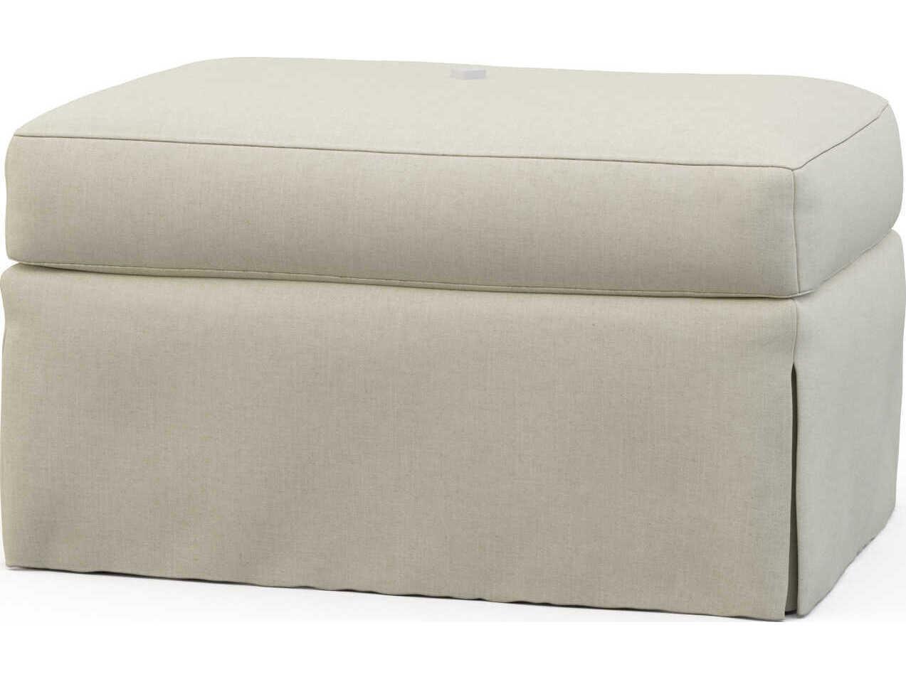 Hickory White Custom Elements Upholstery Cream Upholstered Ottoman