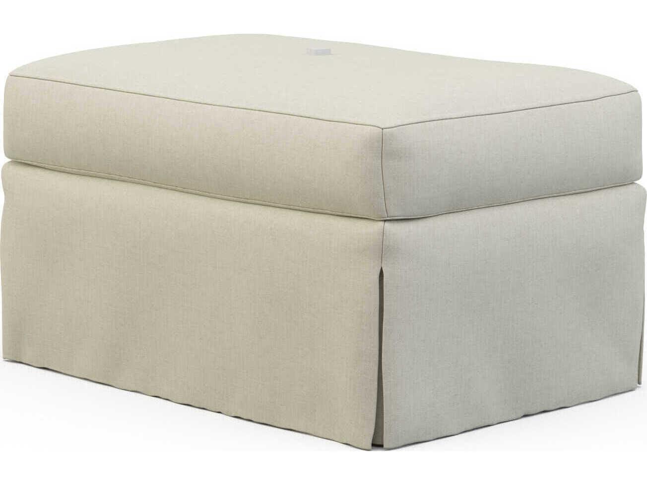 Hickory White Custom Elements Upholstery Cream Upholstered Ottoman