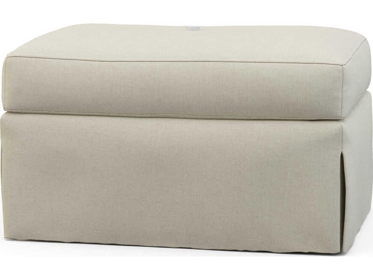 Hickory White Custom Elements Upholstery Cream Upholstered Ottoman
