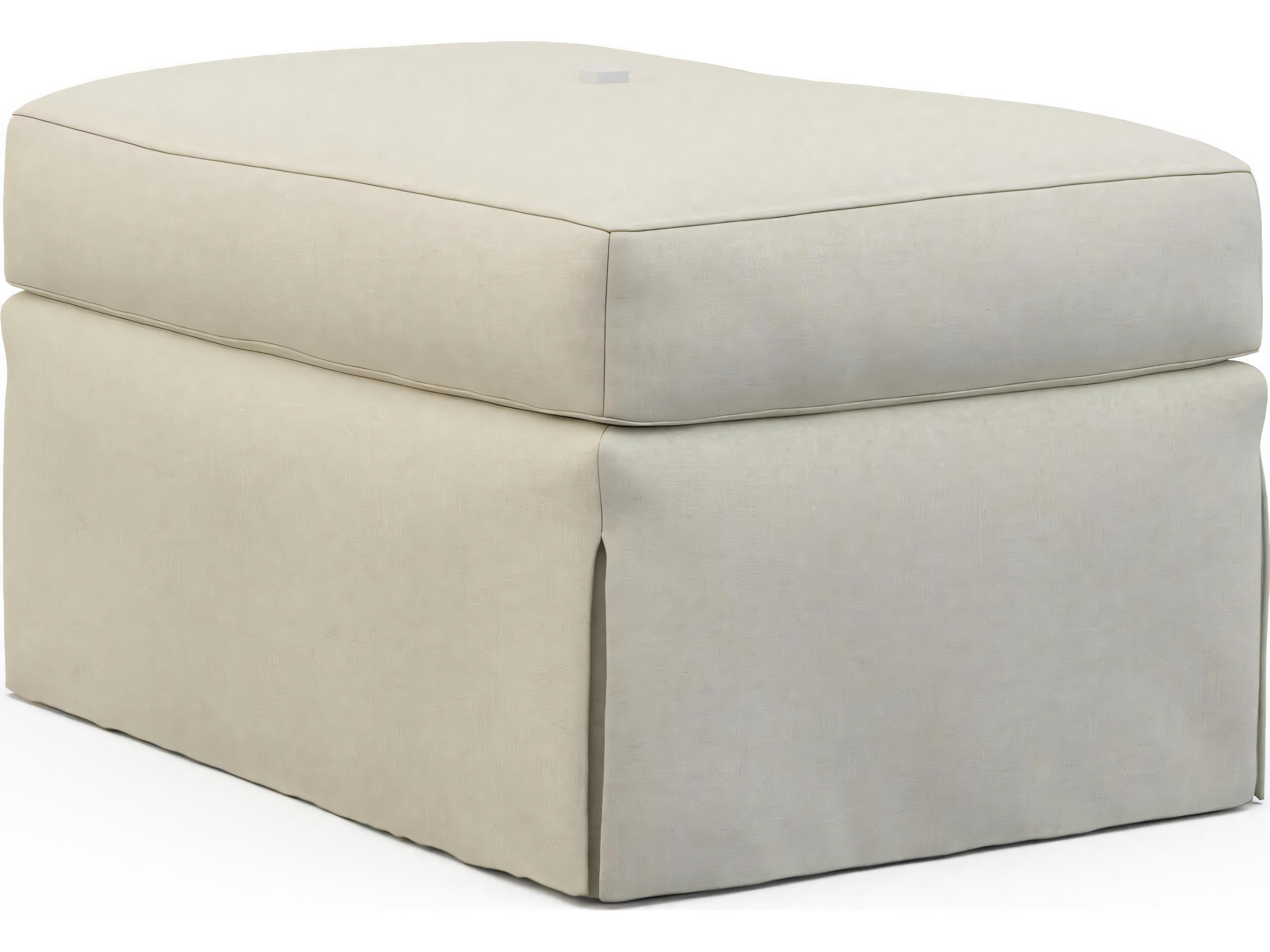 Hickory White Custom Elements Upholstery Cream Upholstered Ottoman