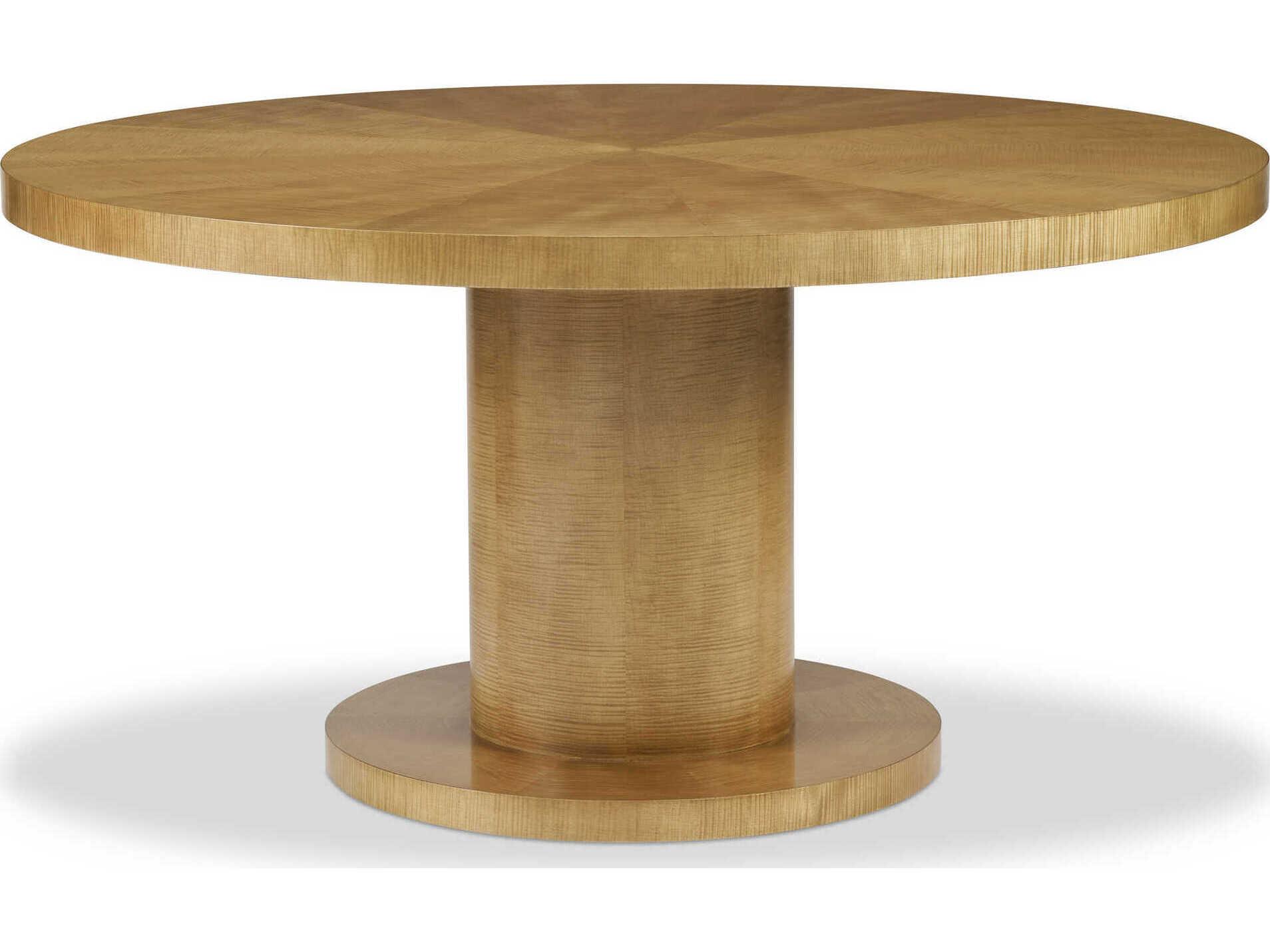Hickory White Leighton Round Wood Champagne Dining Table