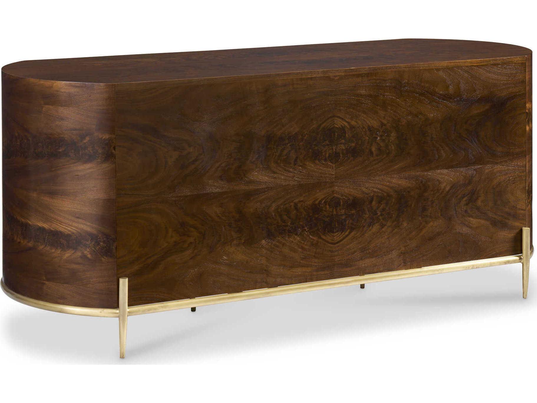 Hickory White Brown Walnut Wood Benson Executive Desk