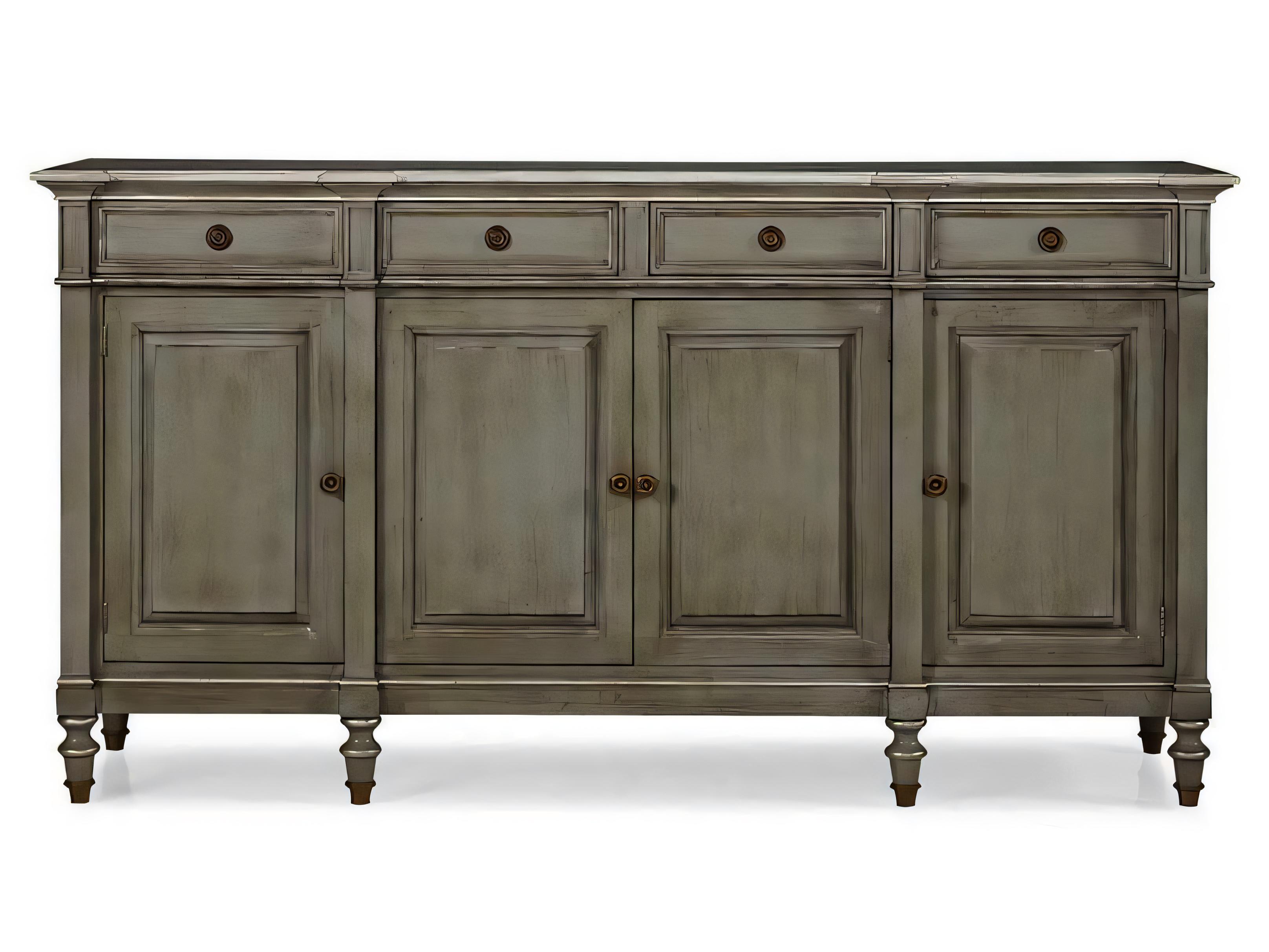 Hickory White Continental Classics 80" Cherry Wood French Blue Sideboard