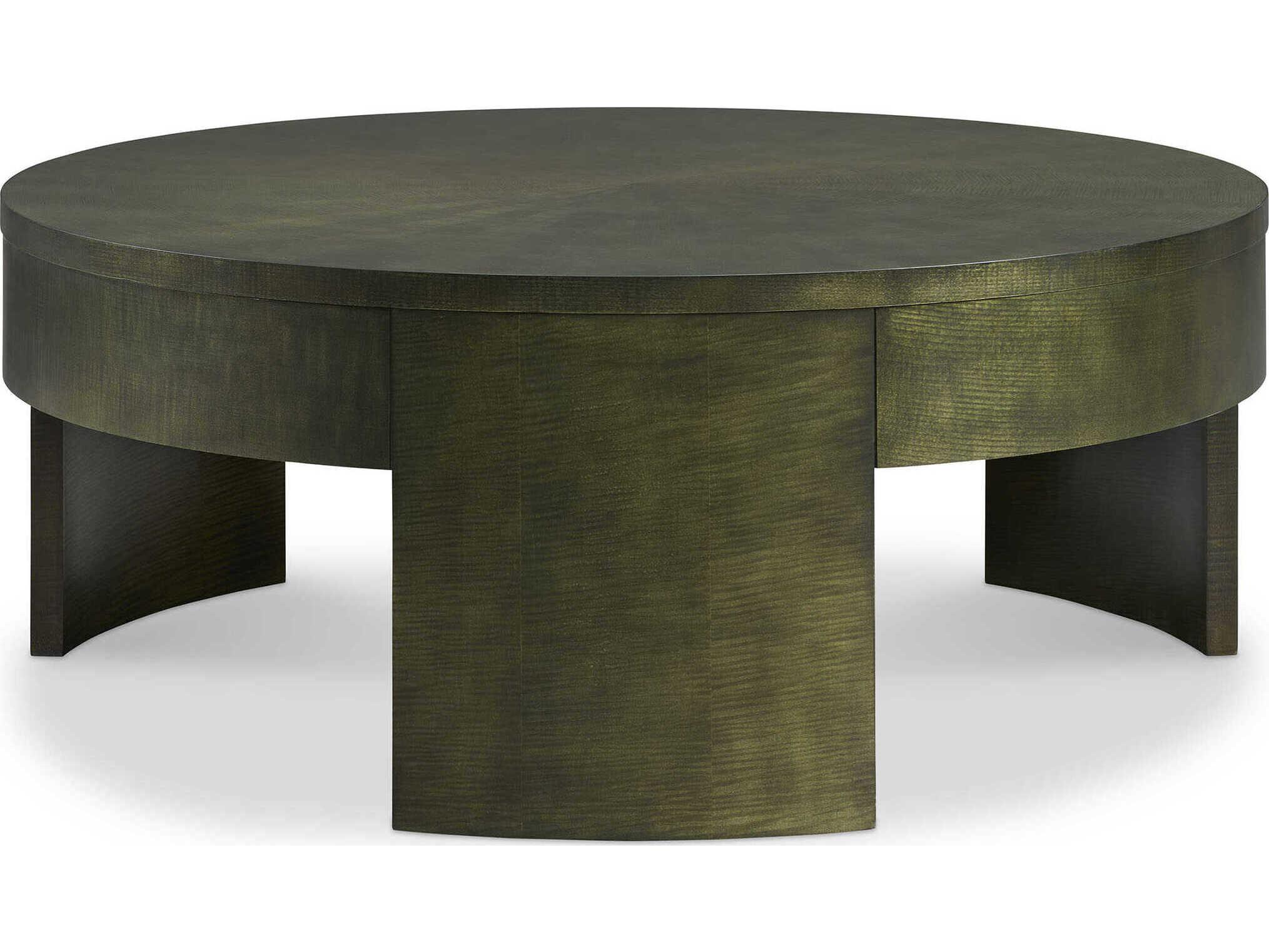 Hickory White Round Wood Stellan Cocktail Table