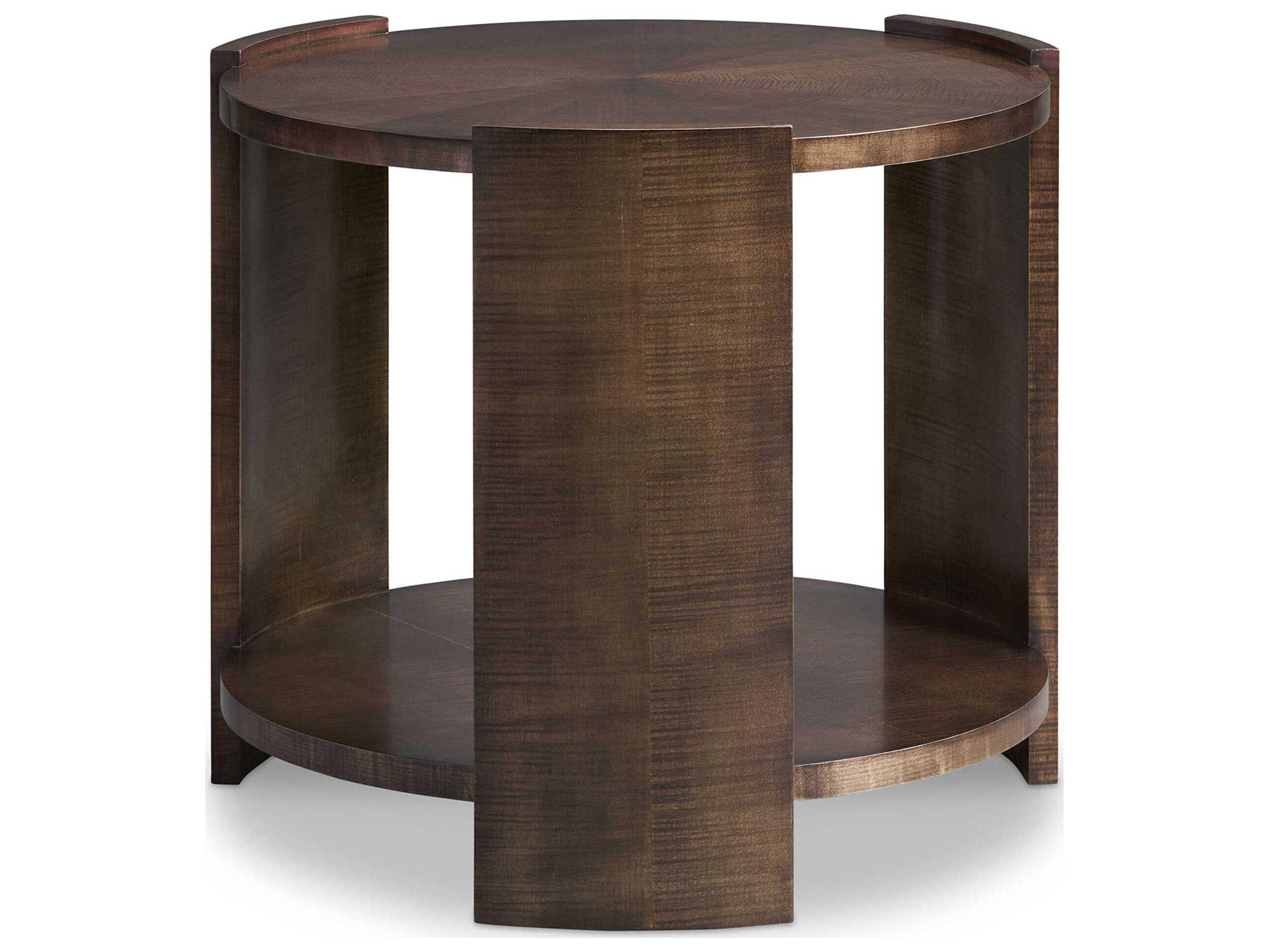 Hickory White Round Wood Belvedere End Table