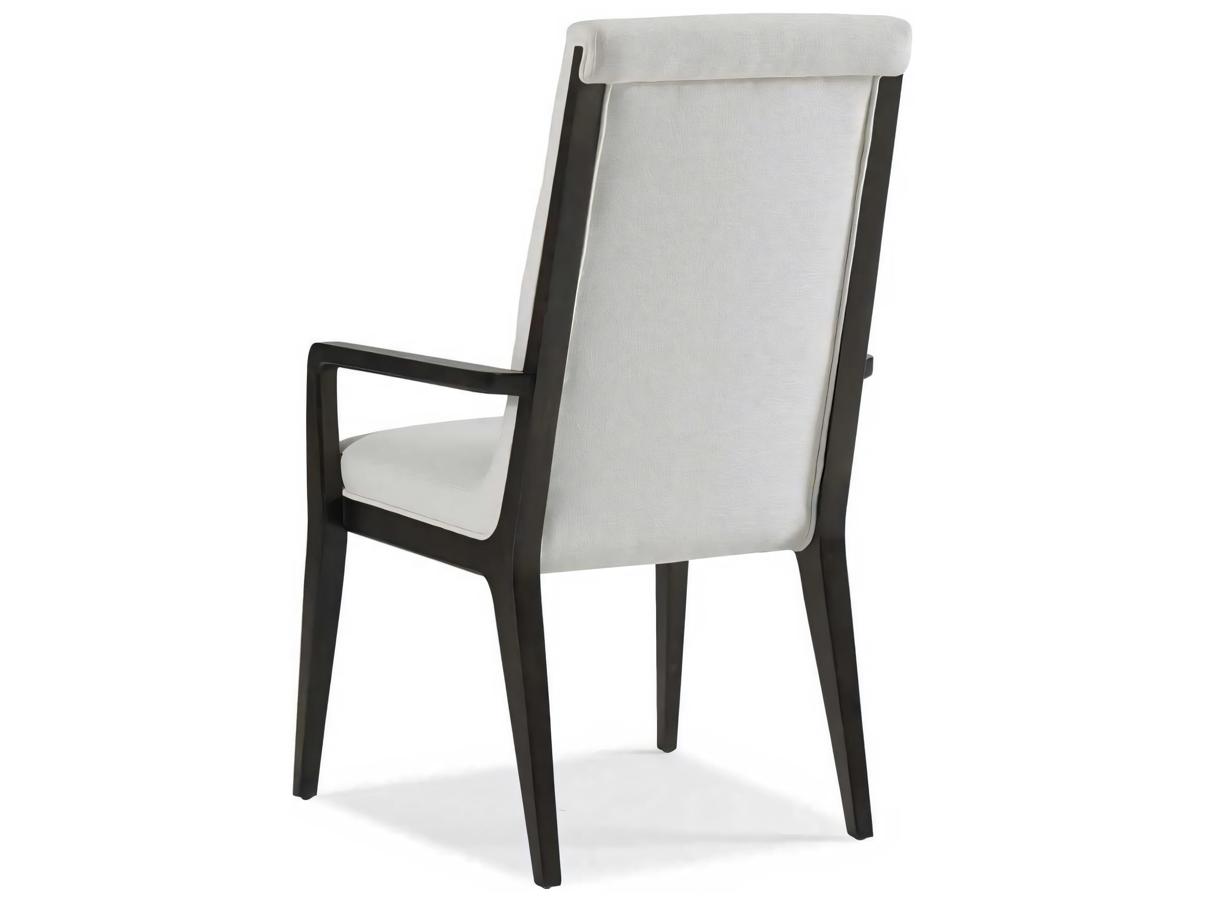 Hickory White Oasis Beech Wood Upholstered Ellena Arm Dining Chair