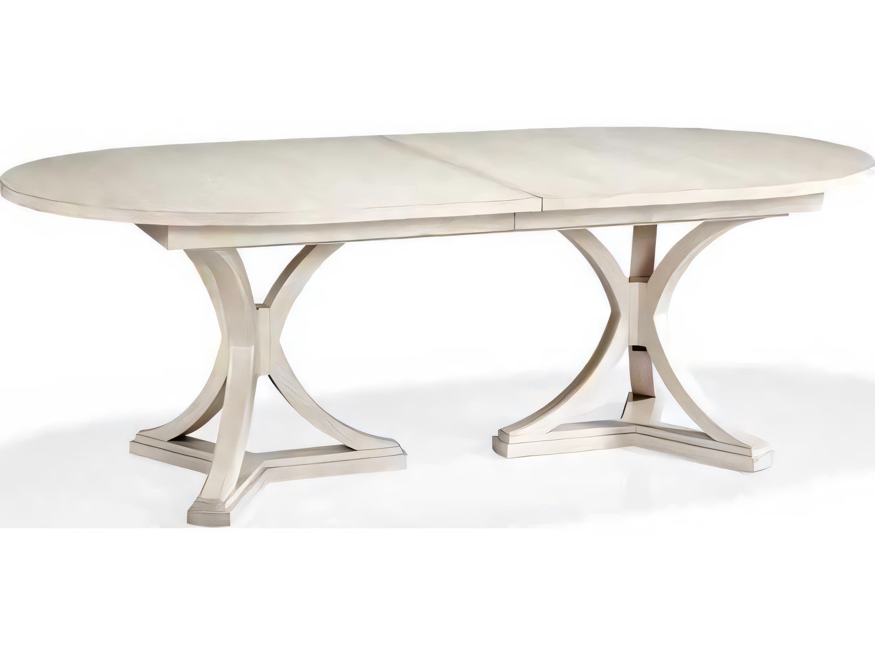 Hickory White Journey The World Oval Wood Sandstone Dining Table