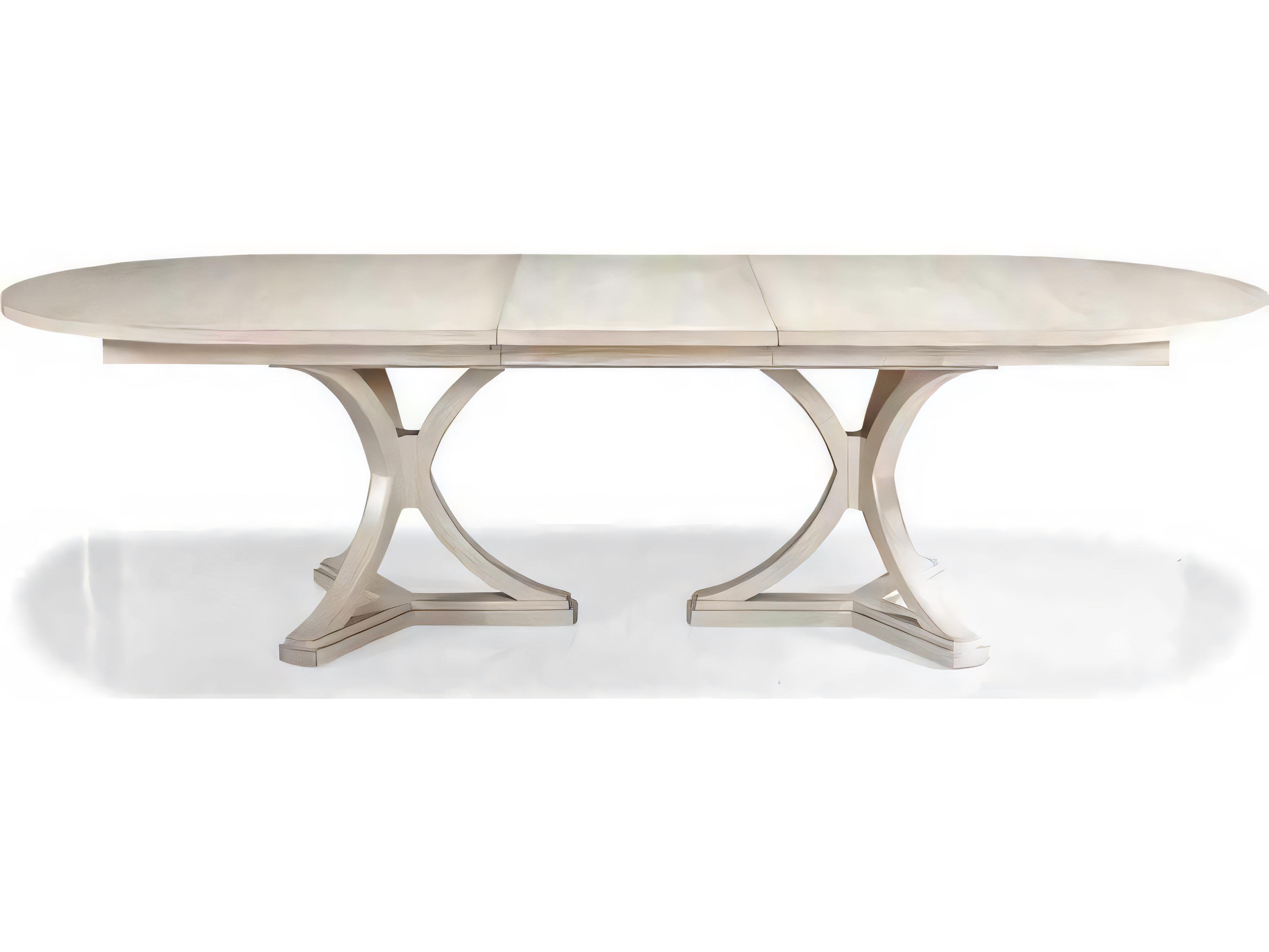 Hickory White Journey The World Oval Wood Sandstone Dining Table