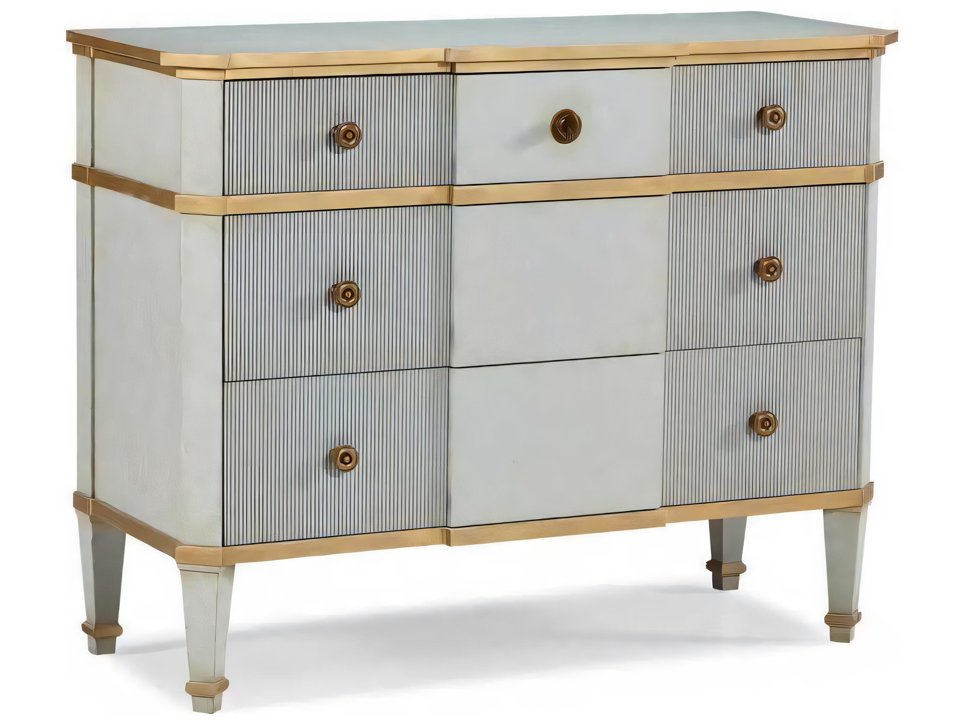 Hickory White Journey The World Wedgewood Blue Gray Cherry Wood Accent Chest