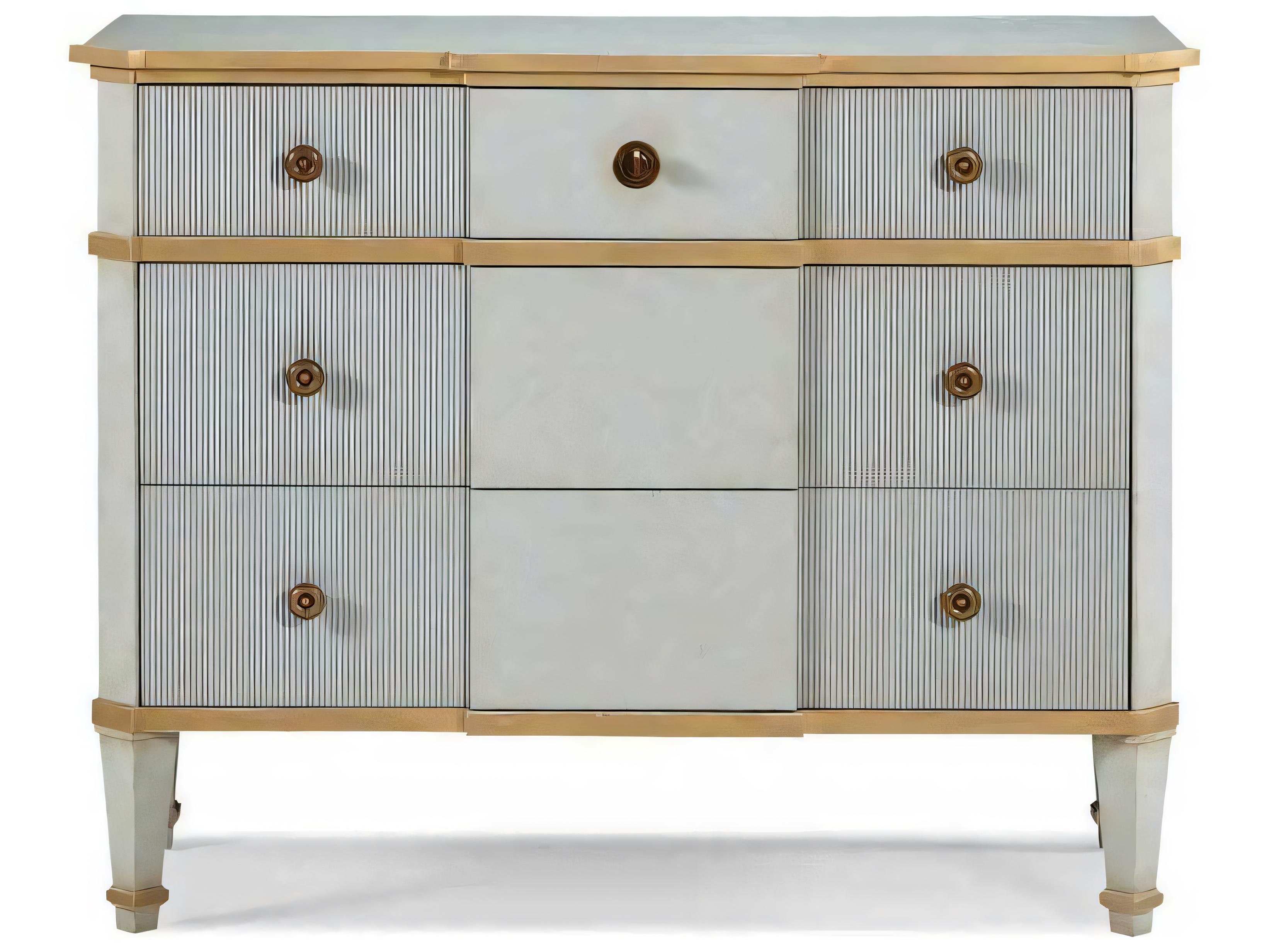 Hickory White Journey The World Wedgewood Blue Gray Cherry Wood Accent Chest