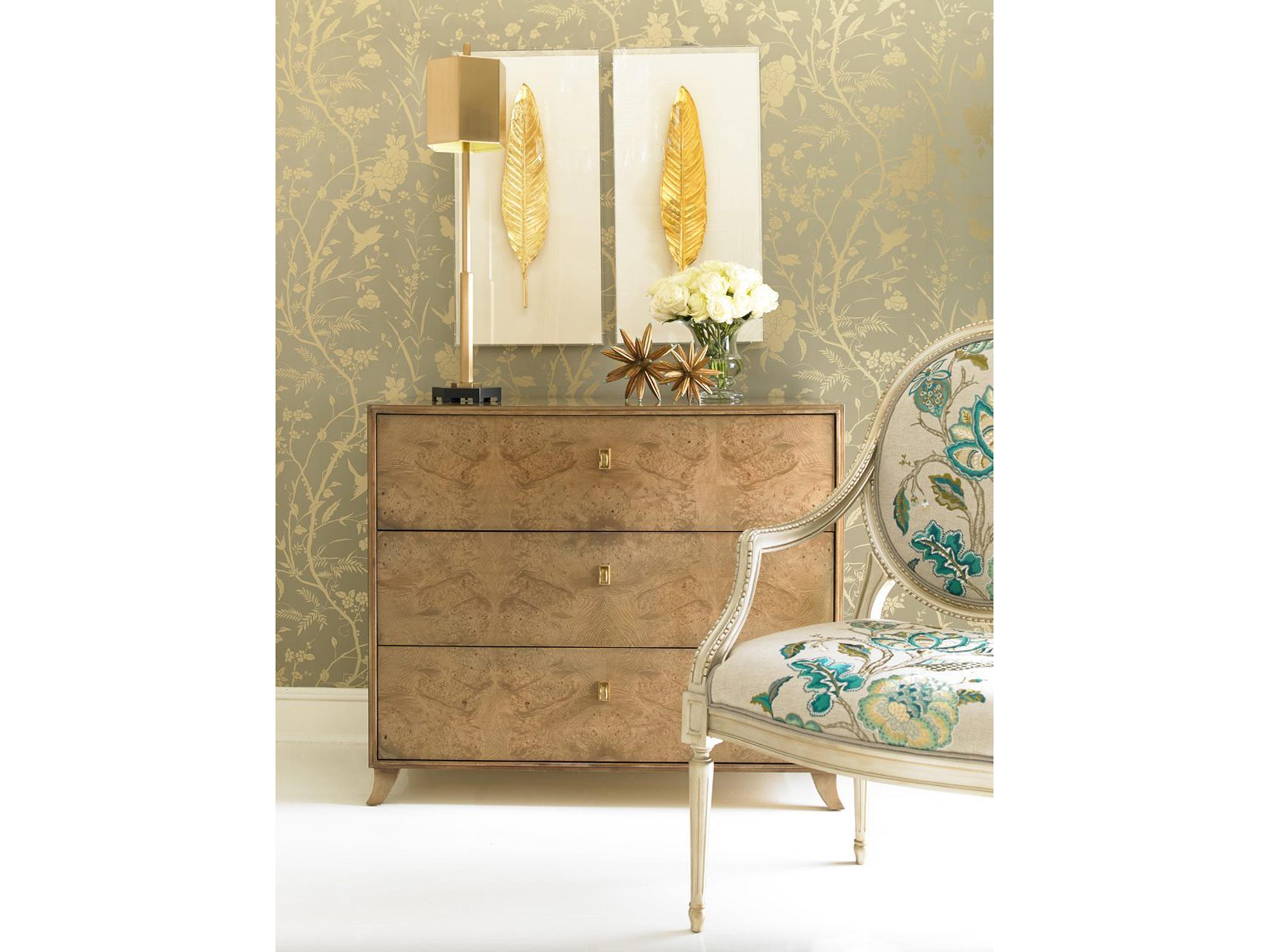 Hickory White Journey The World 3-Drawers Samarkand Burl Accent Chest
