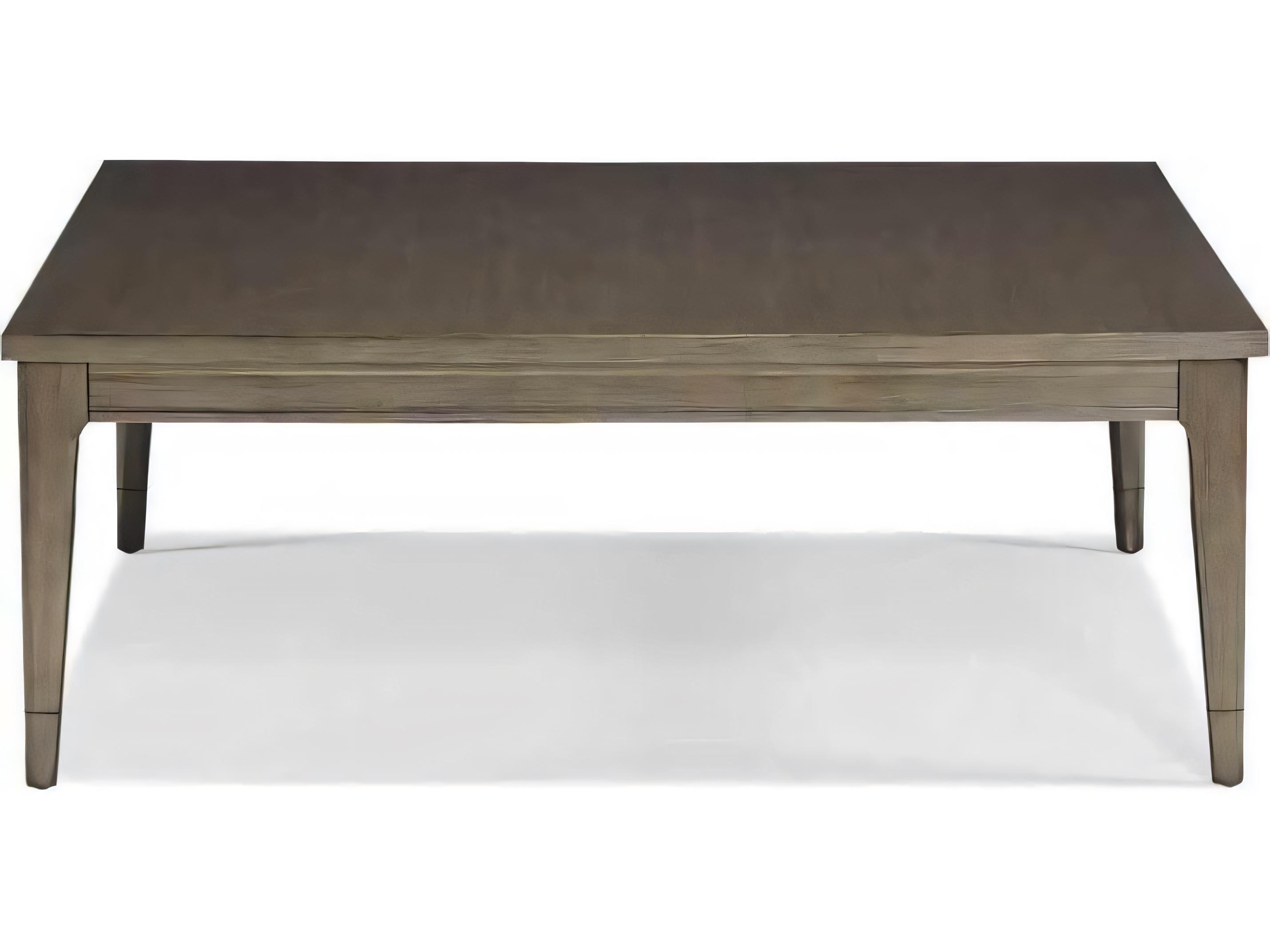 Hickory White Edgedale Square Wood Black Nickel Coffee Table