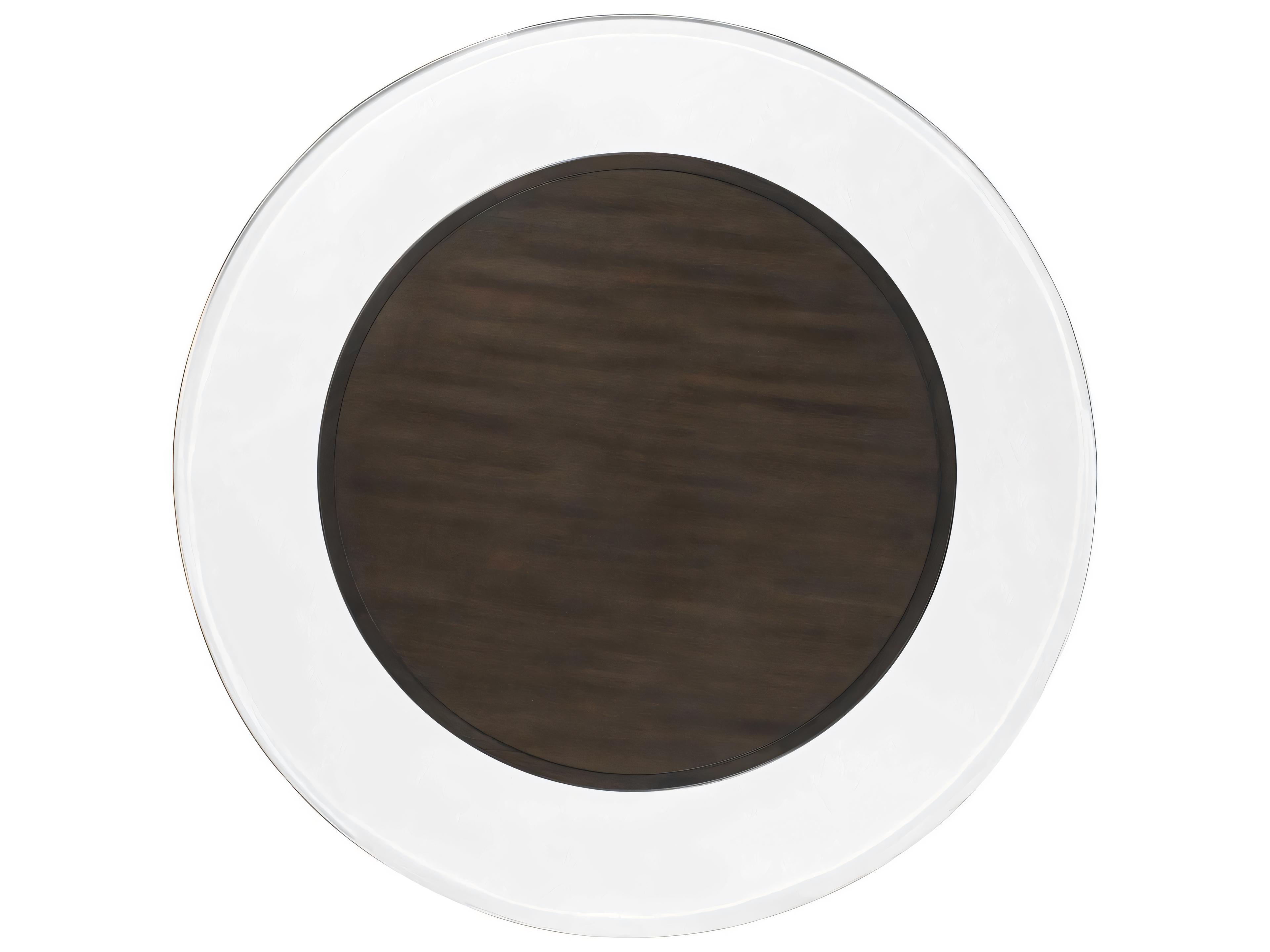 Hickory White Round Glass Top with Topper