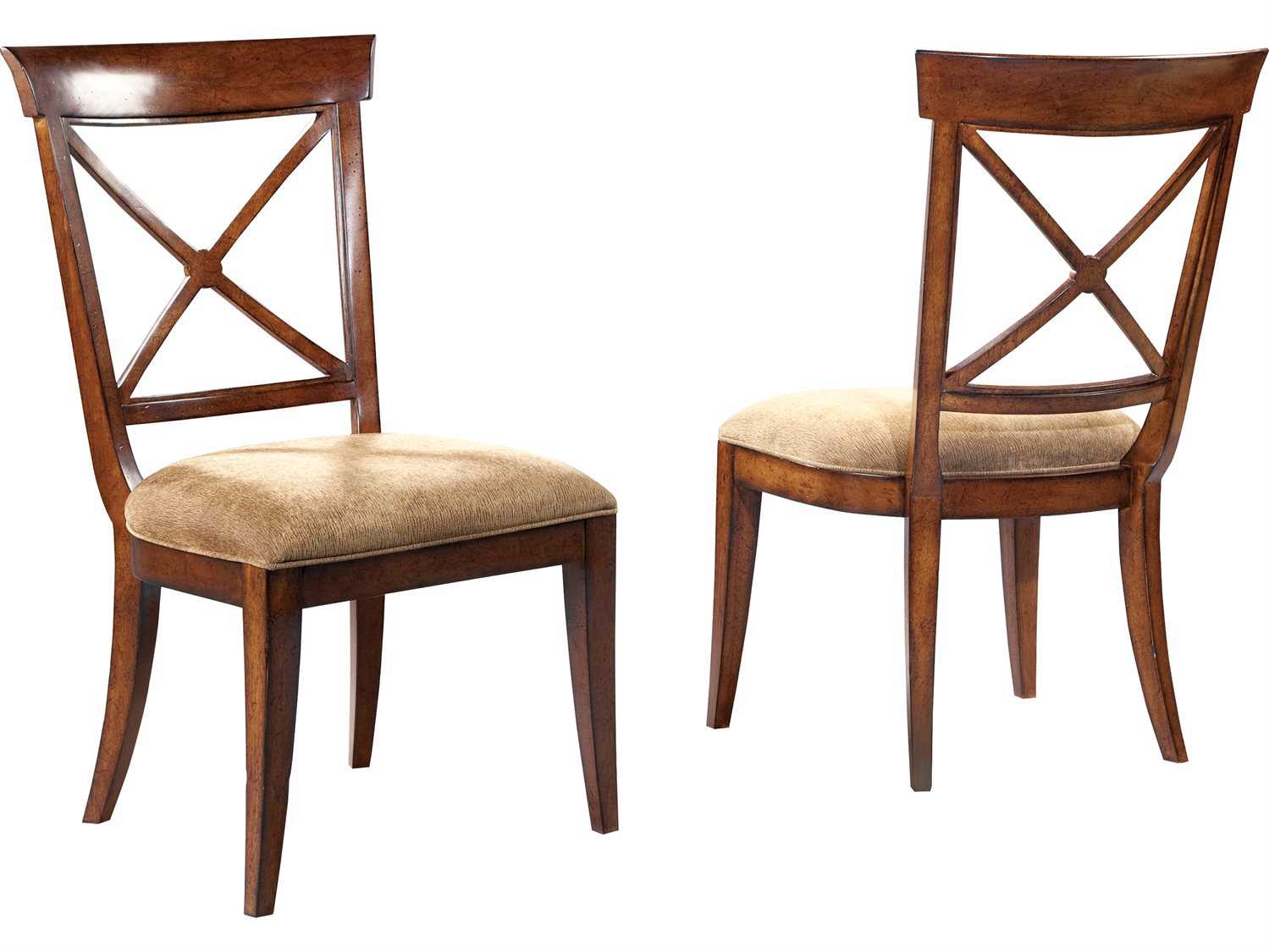 Hekman European Legacy Solid Wood Brown Upholstered Side Dining Chair