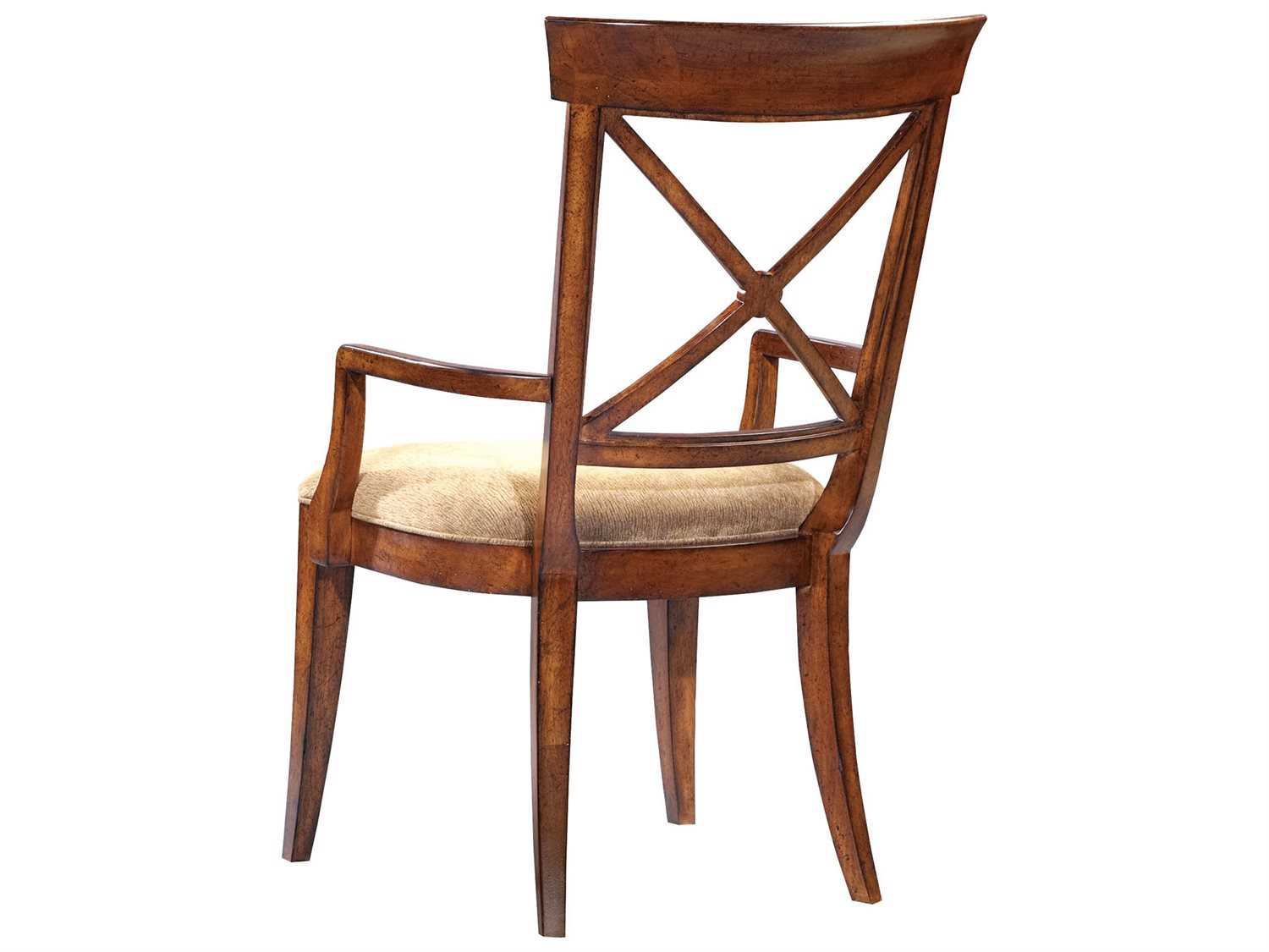 Hekman European Legacy Solid Wood Brown Upholstered Arm Dining Chair