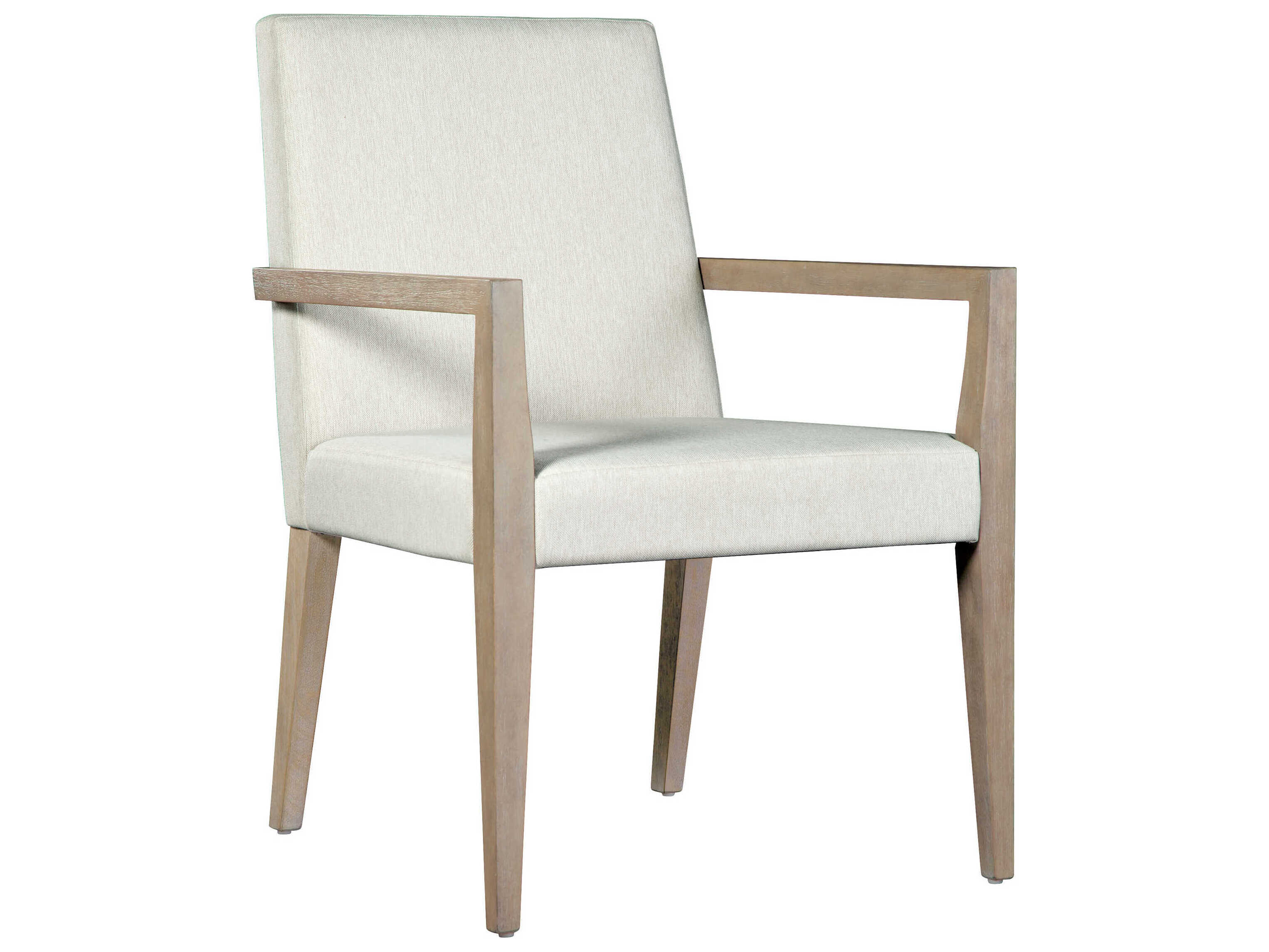 Hekman Scottsdale Mindi Wood White Suede Upholstered Arm Dining Chair