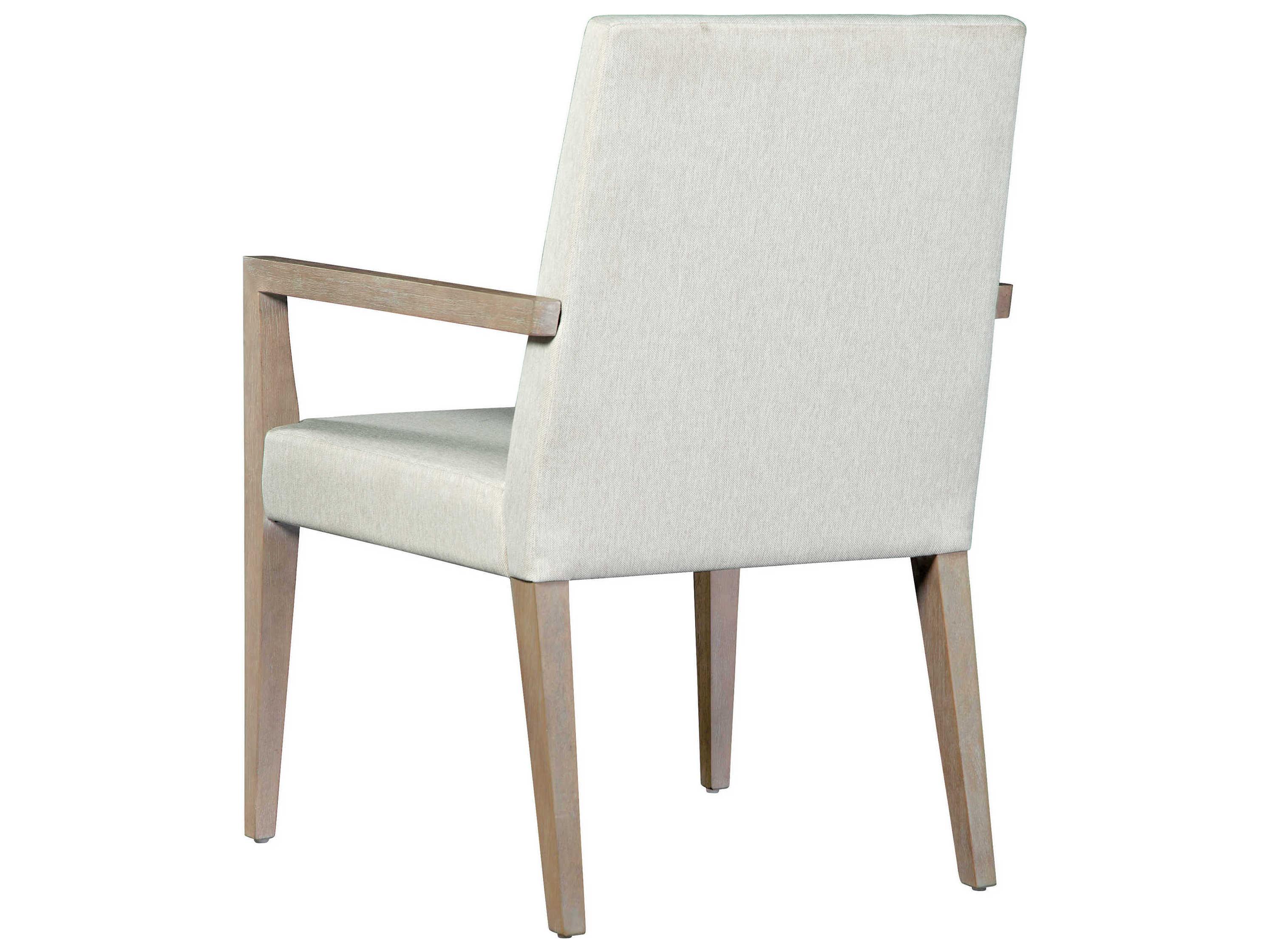 Hekman Scottsdale Mindi Wood White Suede Upholstered Arm Dining Chair