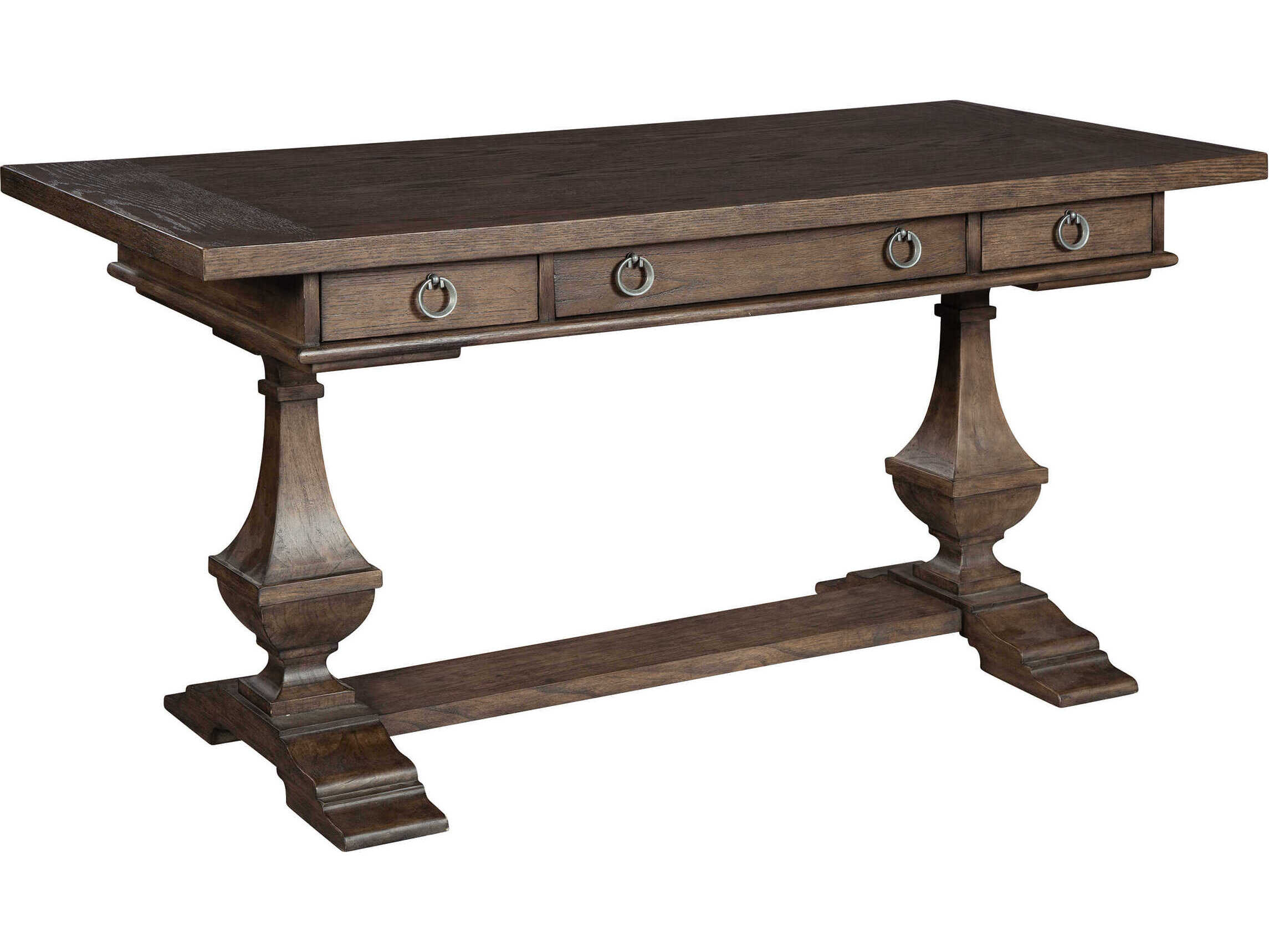 Hekman Office Special Reserve Brown Oak Wood Writing Desk