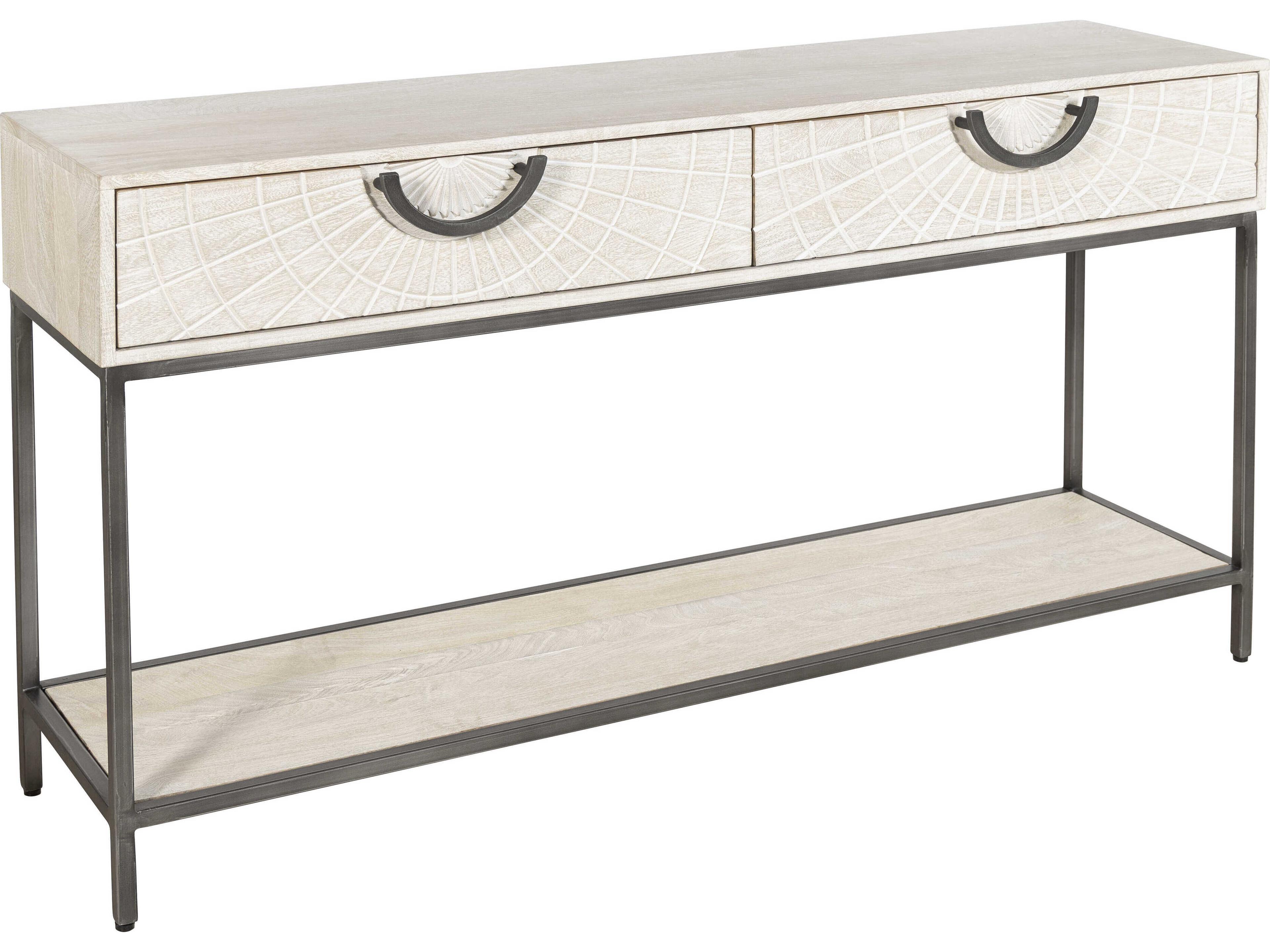 Hekman Accents Rectangular Wood Whitewash Console Table
