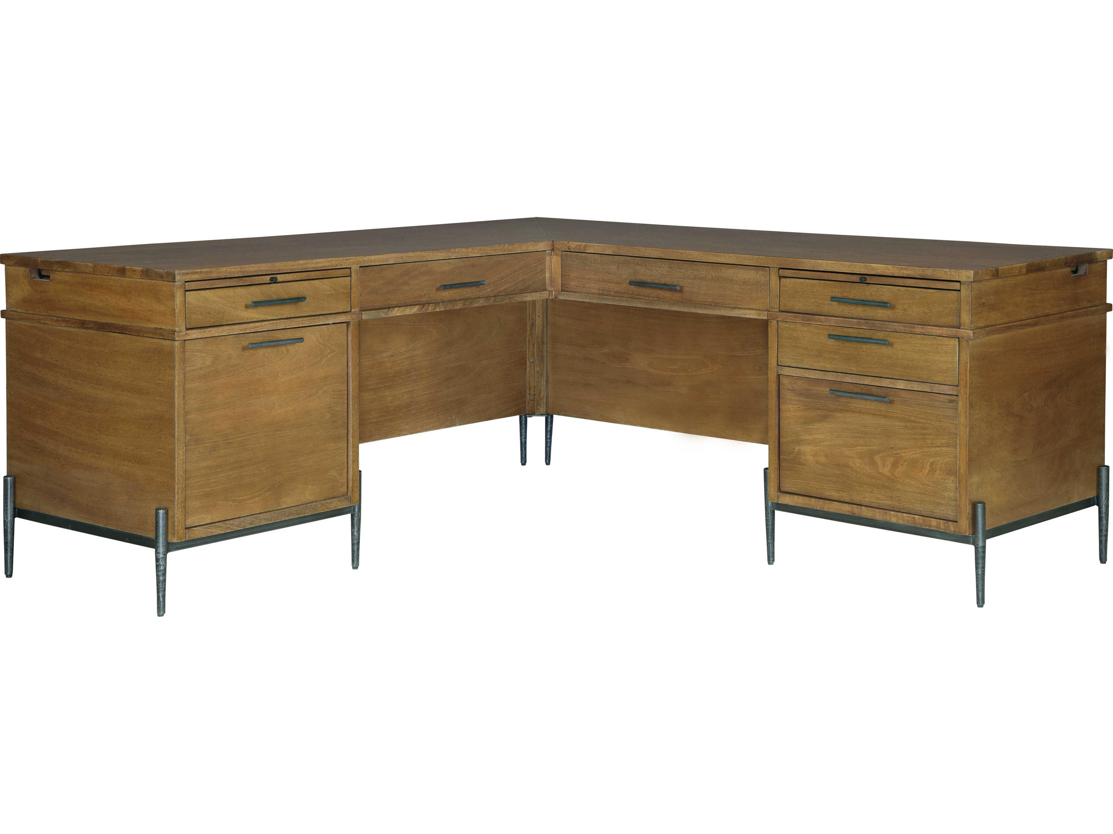 Hekman Bedford Park Brown Mango Wood L-Shaped Desk