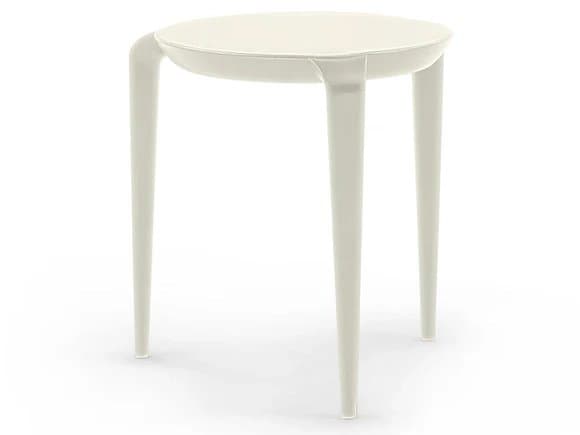 Heller Outdoor Tavollini White Polypropylene Round End Table - Pack of 2