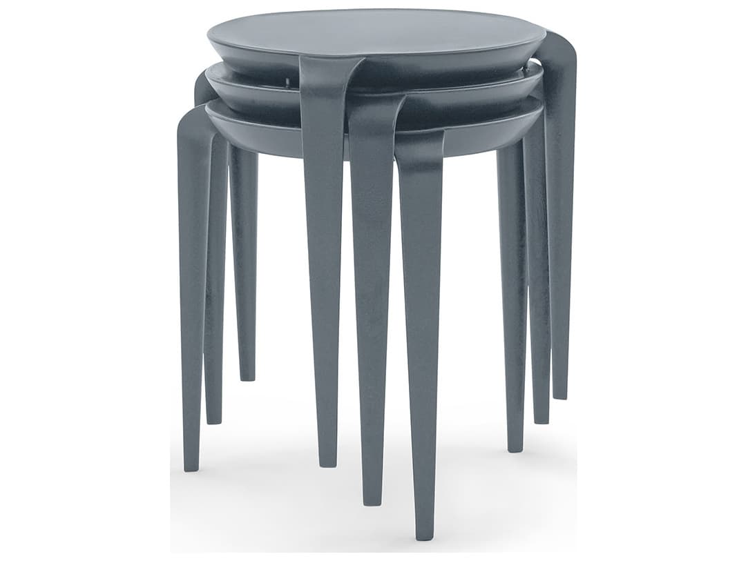 Heller Outdoor Tavollini Side Table - Dark Grey 2pk