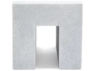 Heller Outdoor Vignelli Stoned Recycled Plastic Ottoman