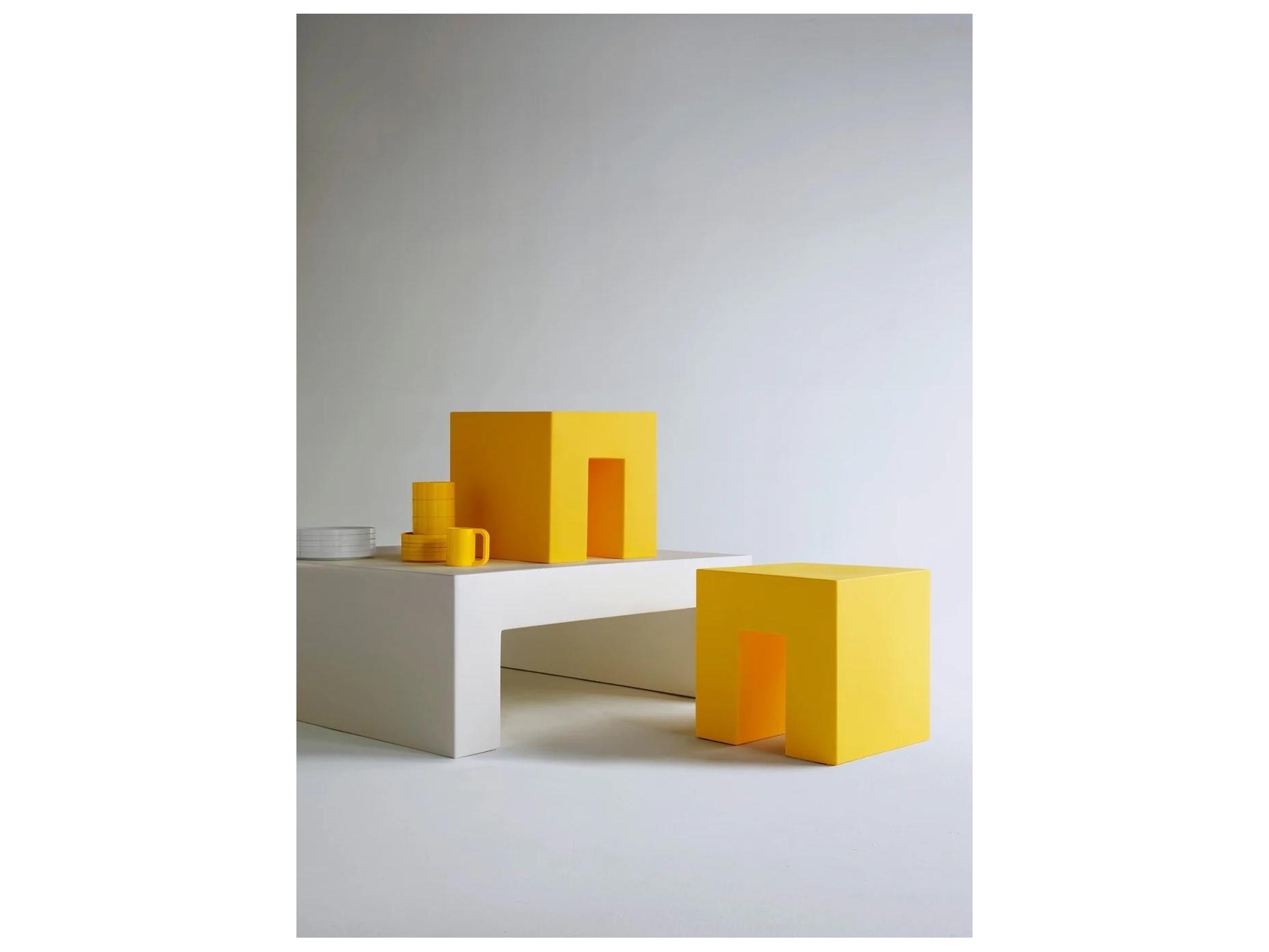 Heller Outdoor Vignelli Stoned Recycled Plastic Square Coffee Table