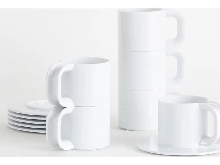 Heller Outdoor Max White 2 Cups and Saucers - Set of 12