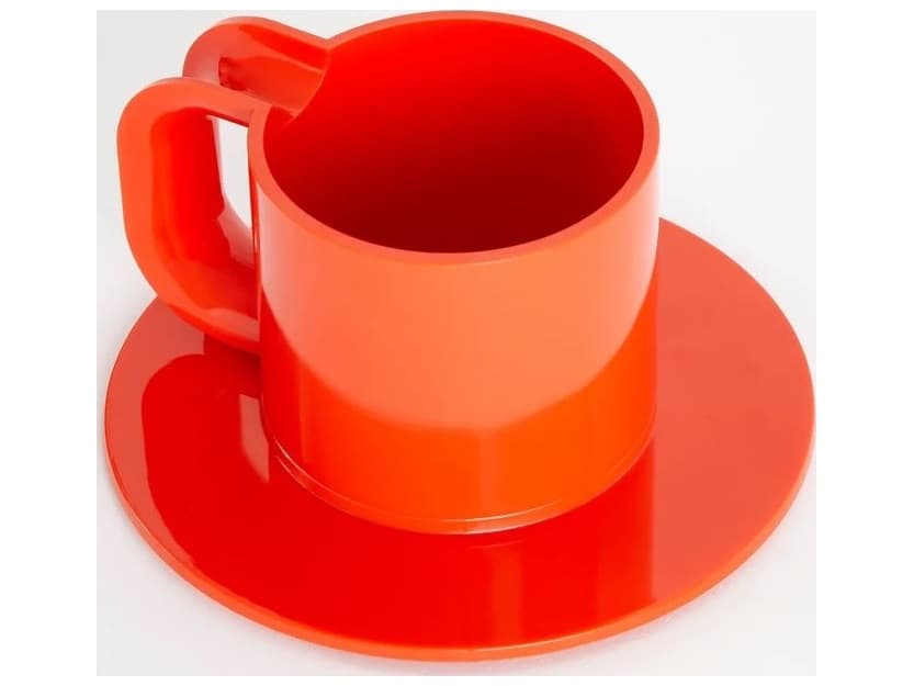 Heller Outdoor Max Orange 2 Cups and Saucers - Set of 12